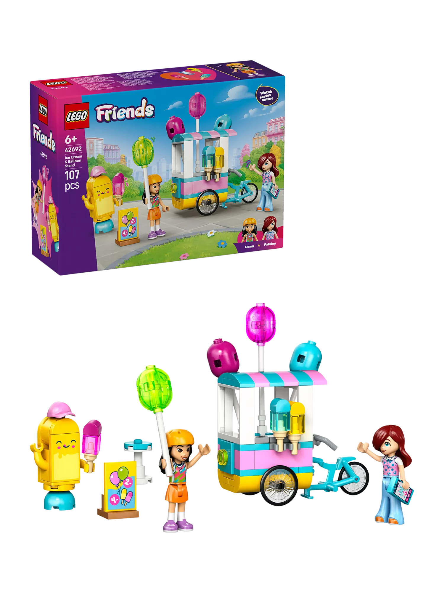 LEGO Friends Ice Cream & Balloon Stand 107 piece toy set, UK version