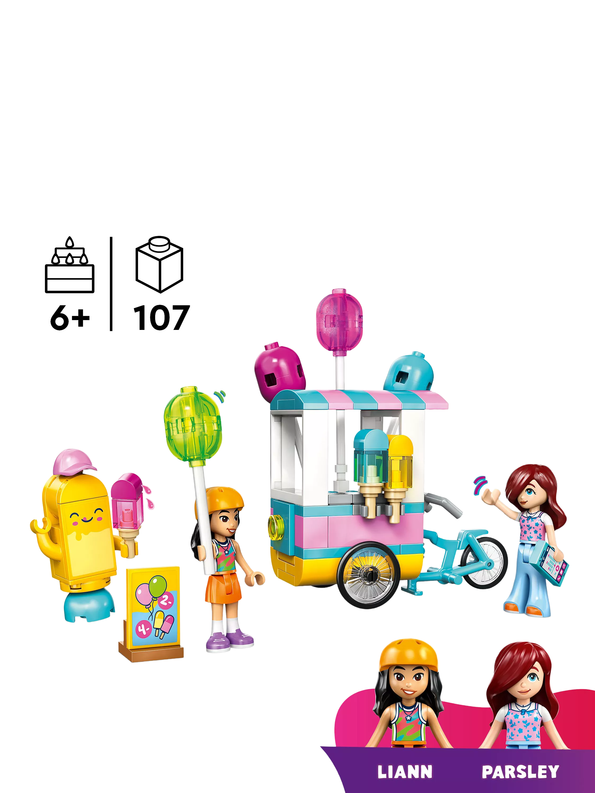 LEGO Friends Ice Cream & Balloon Stand 107 piece toy set, UK version