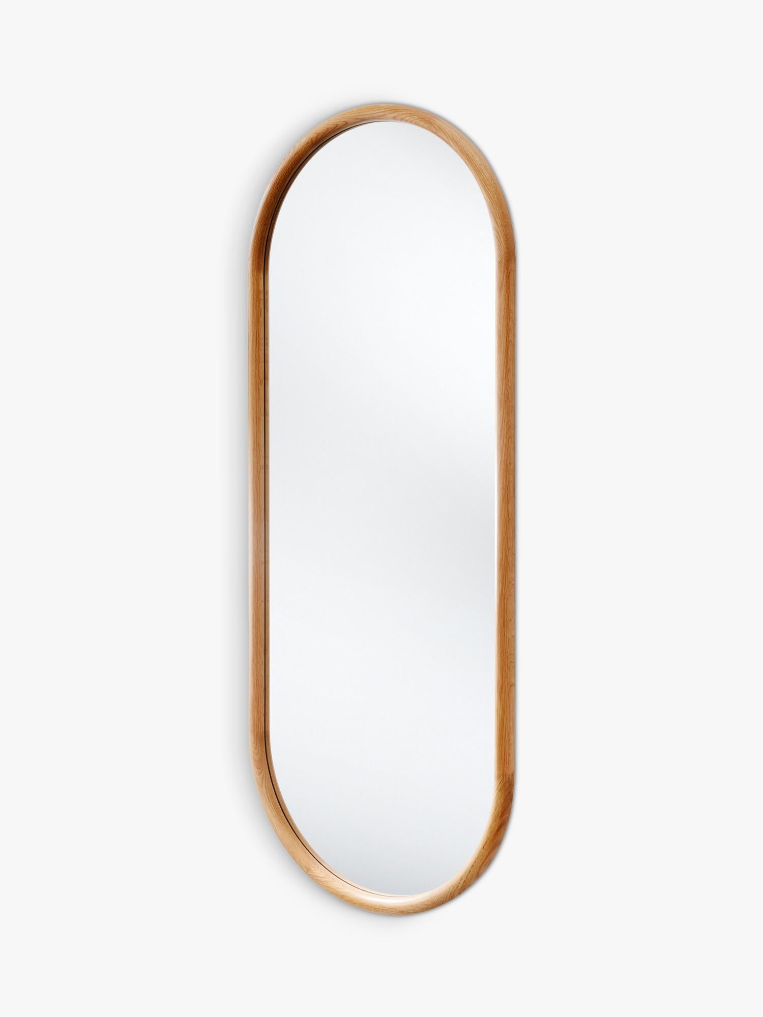 Yearn solid oak oval wall mirror 150x60cm (British brand)