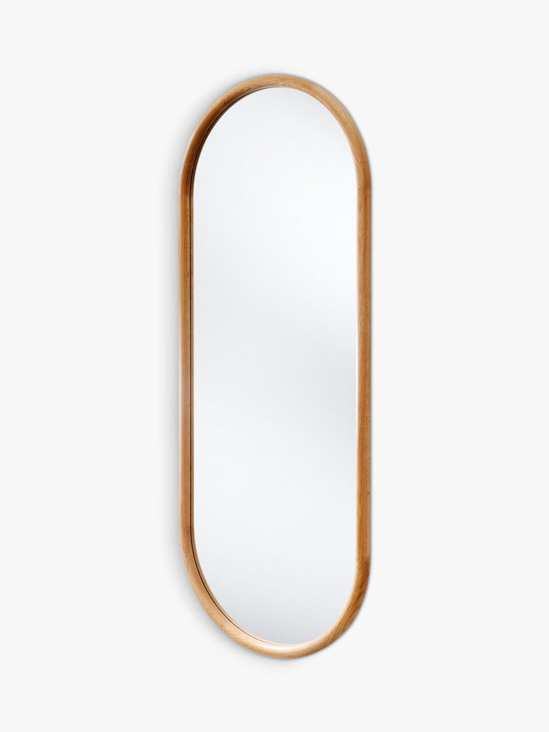 Yearn solid oak oval wall mirror 150x60cm (British brand)