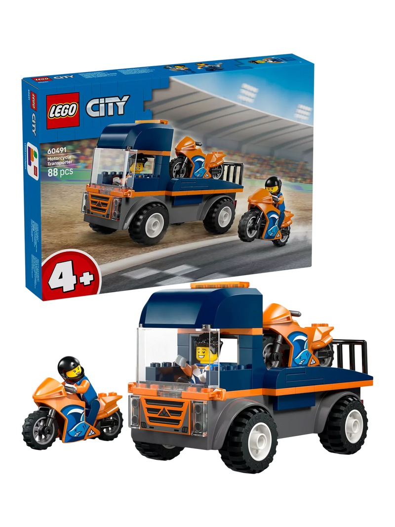 LEGO City Motorcycle Transporter toy building set 88 pieces - British product