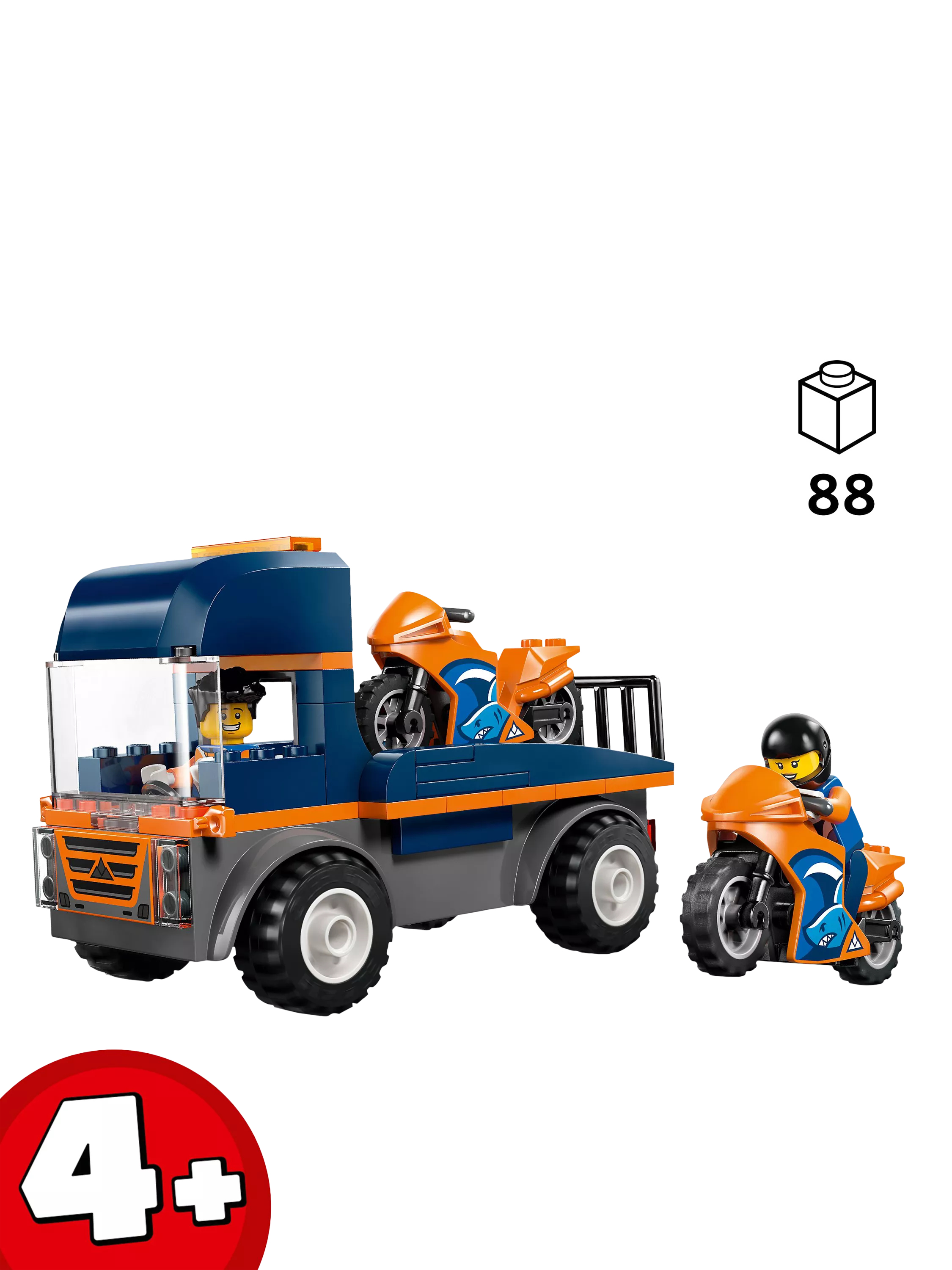 LEGO City Motorcycle Transporter toy building set 88 pieces - British product