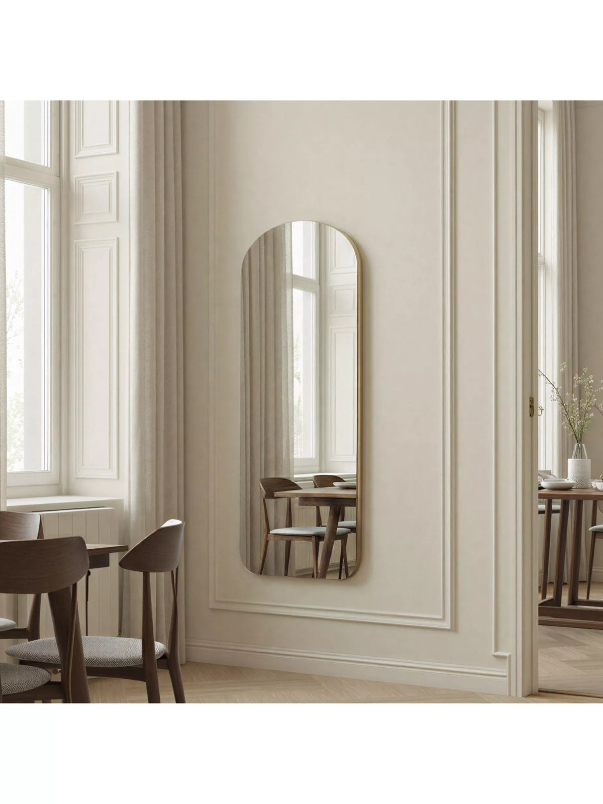 Yearn Soho Arched Wall Mirror, 160 x 60cm, Gold