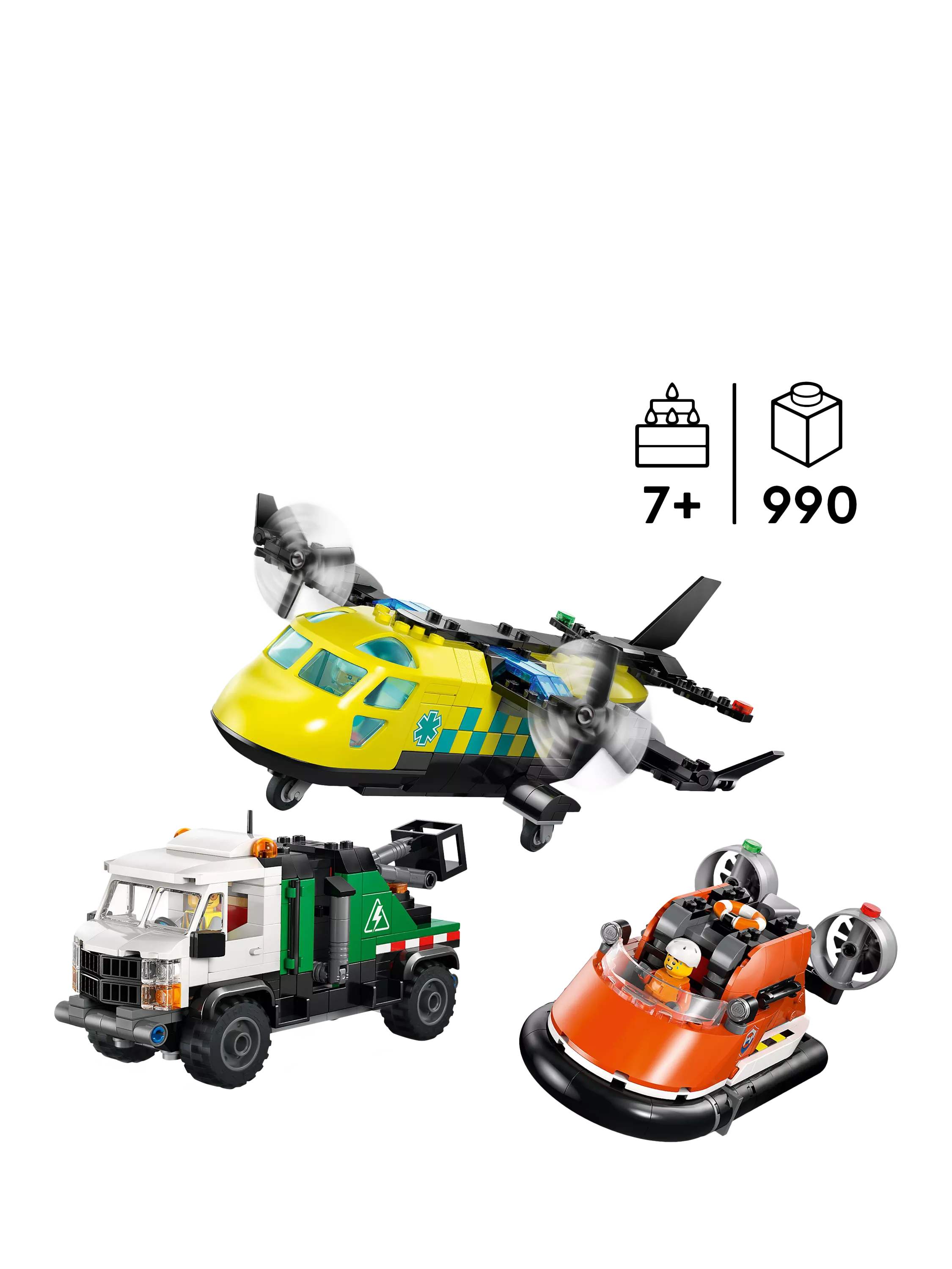 LEGO City 60505 airplane truck hovercraft building set - British product