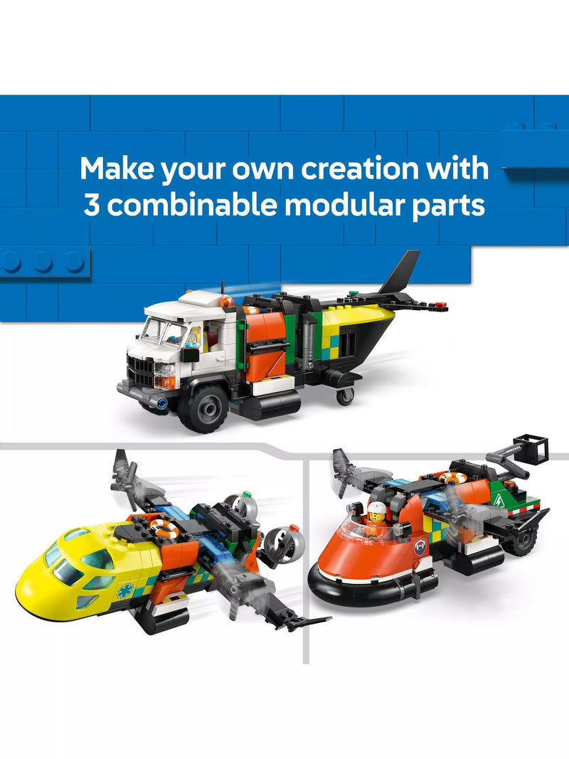 LEGO City 60505 airplane truck hovercraft building set - British product