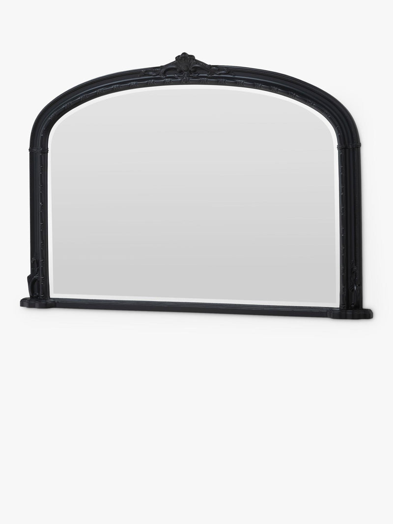 Yearn Victorian arched overmantel mirror bevelled glass 89 x 127cm, imported from the UK