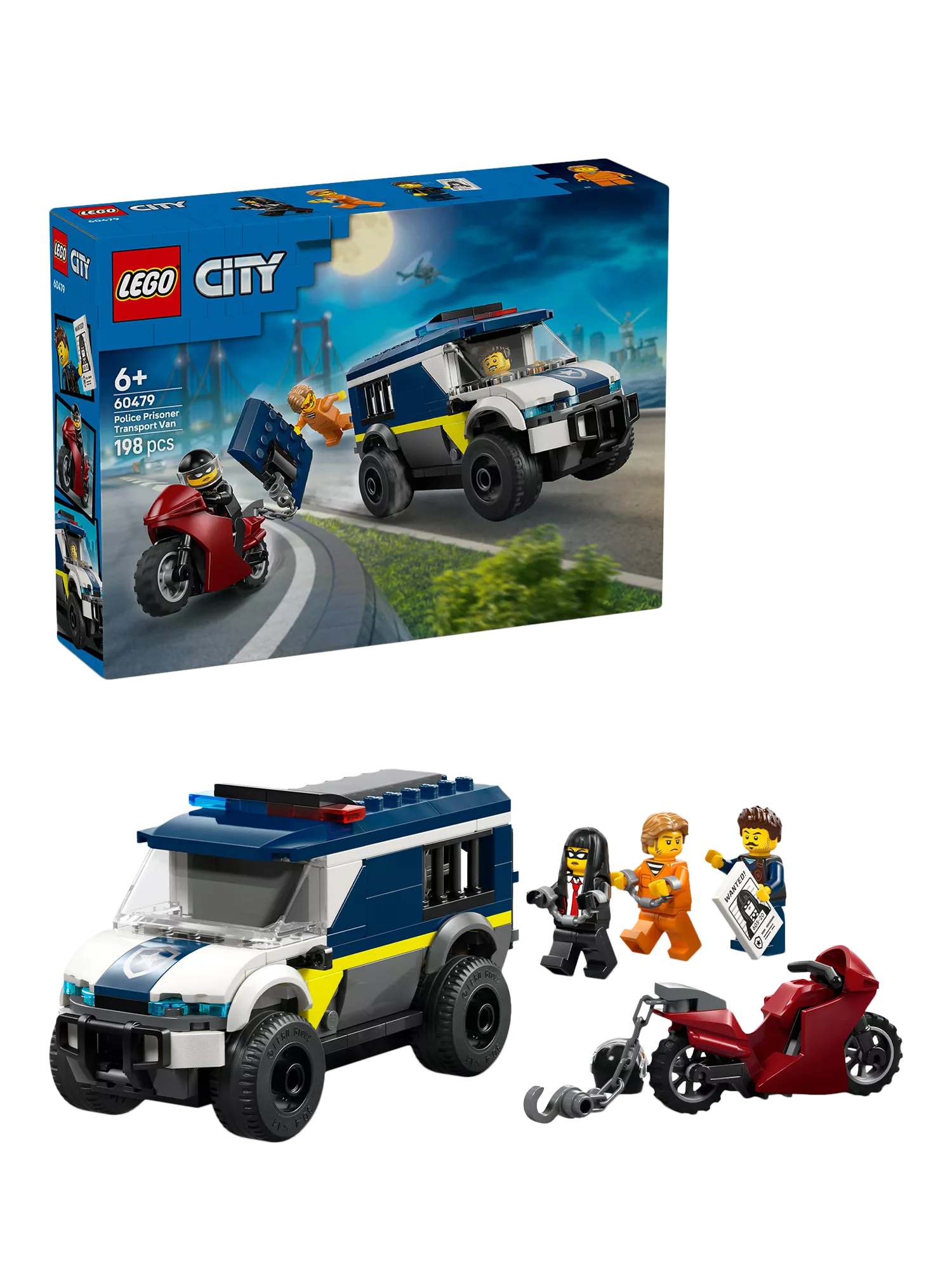 LEGO City police prisoner transport van building set 198 pieces (British brand)