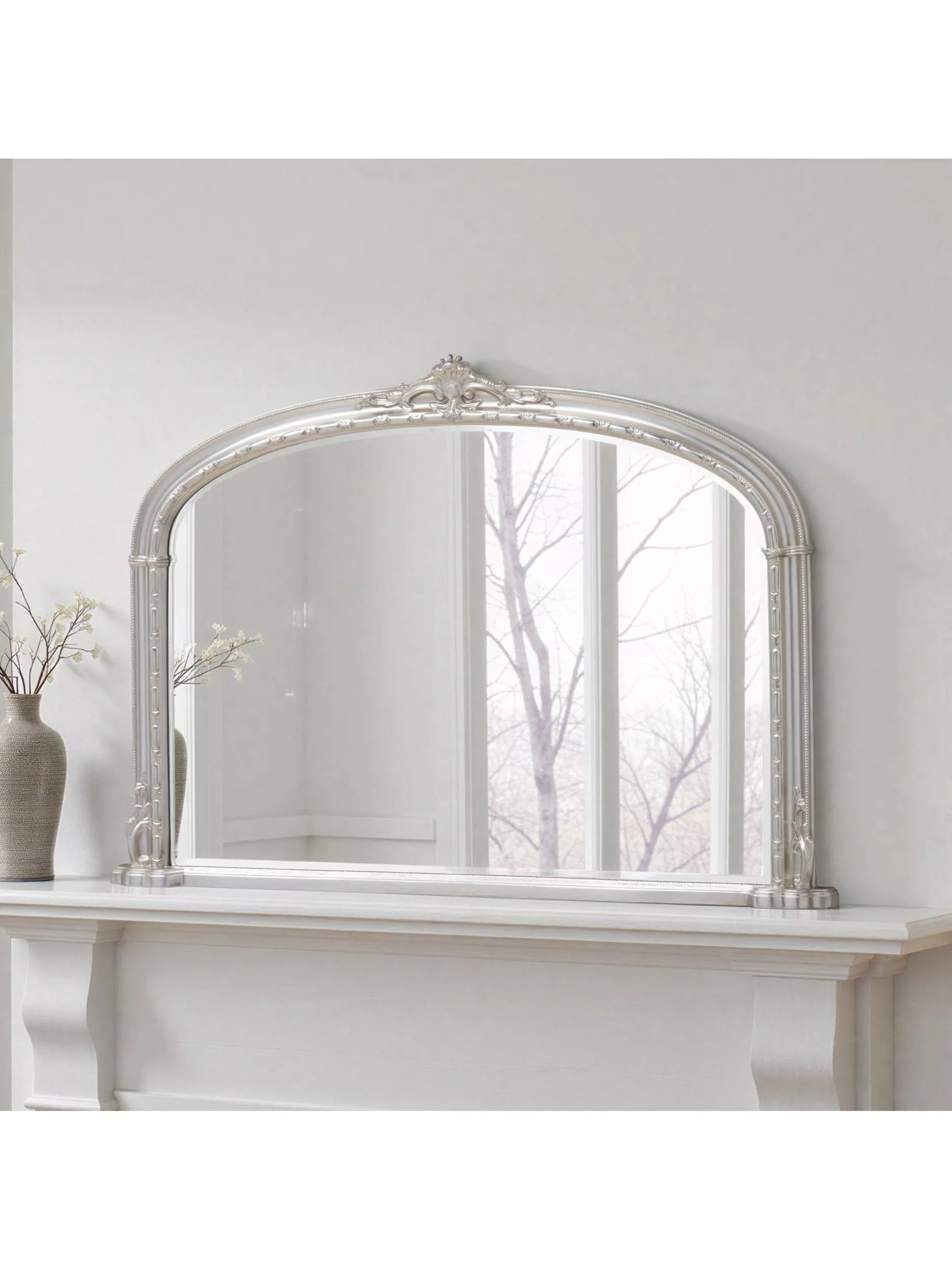 Yearn Victorian Arched Overmantel Wall Mirror, 89 x 127cm
