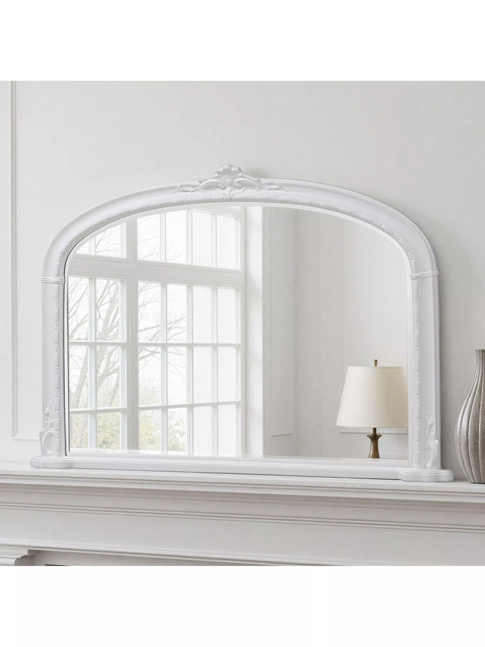 Yearn Victorian Arched Overmantel Wall Mirror, 89 x 127cm