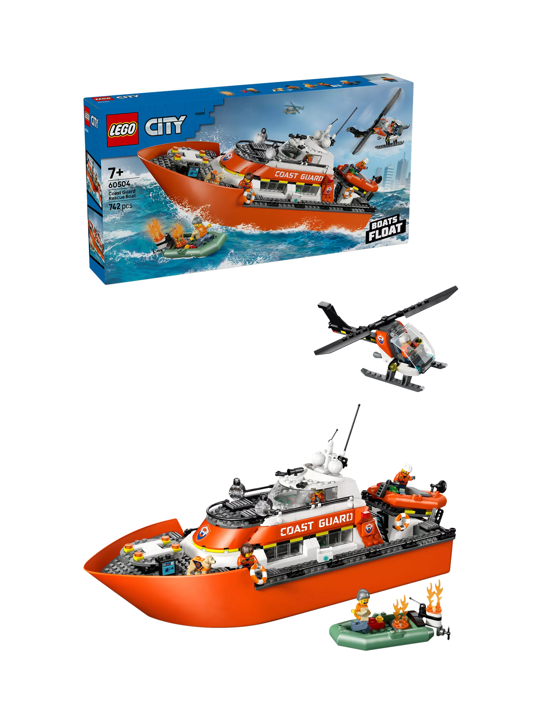 LEGO Rescue Boat and Helicopter set, imported from the UK