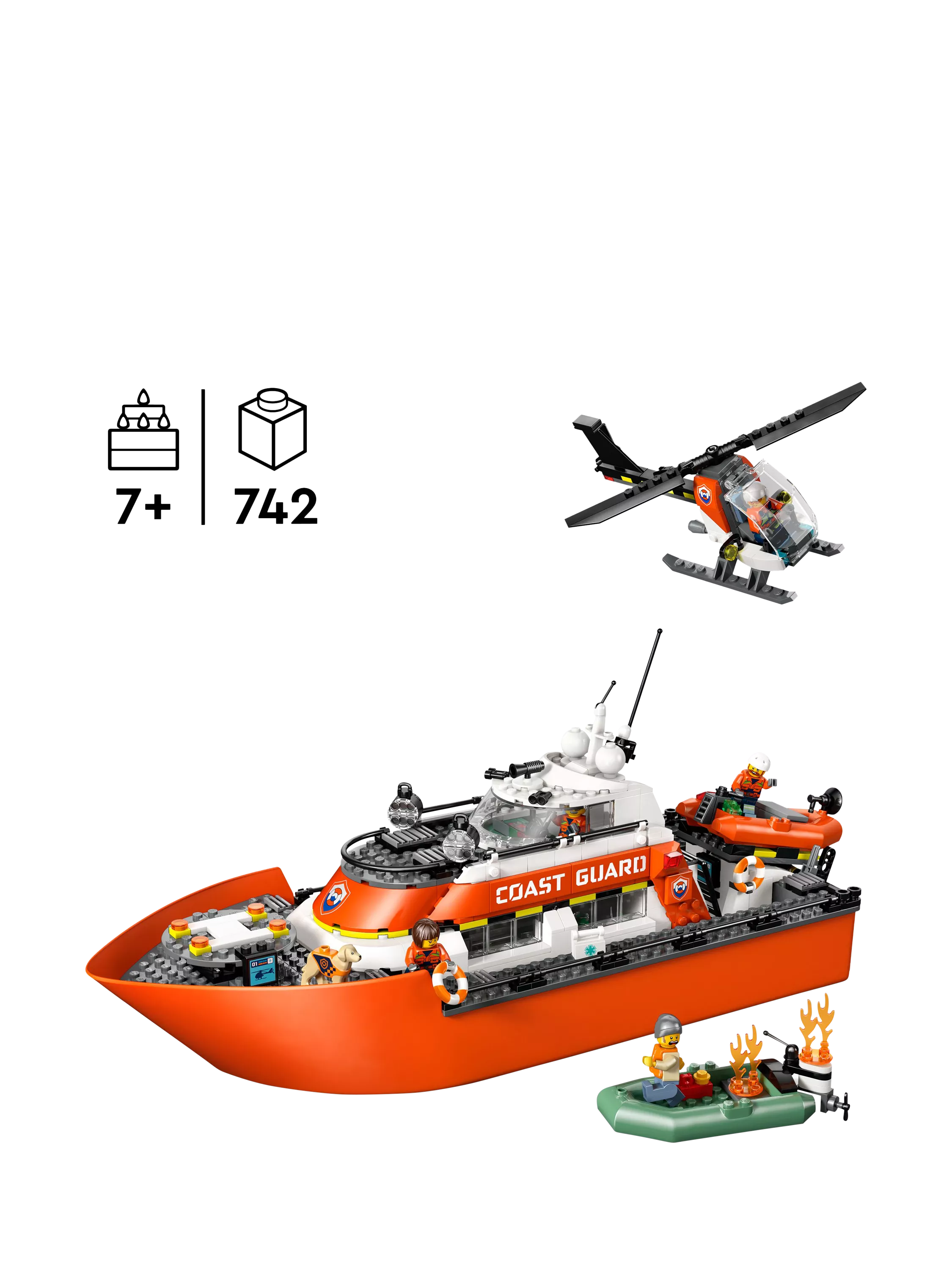 LEGO Rescue Boat and Helicopter set, imported from the UK