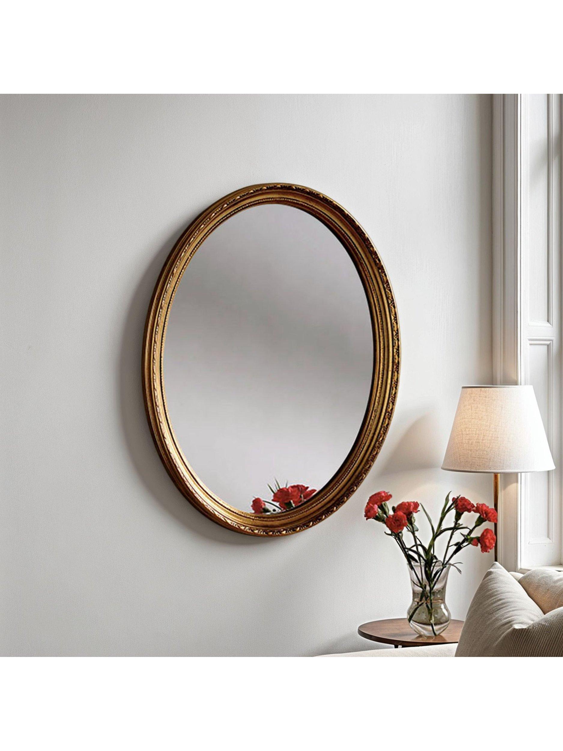 Yearn oval wall mirror 69x58cm gilt finish - British product
