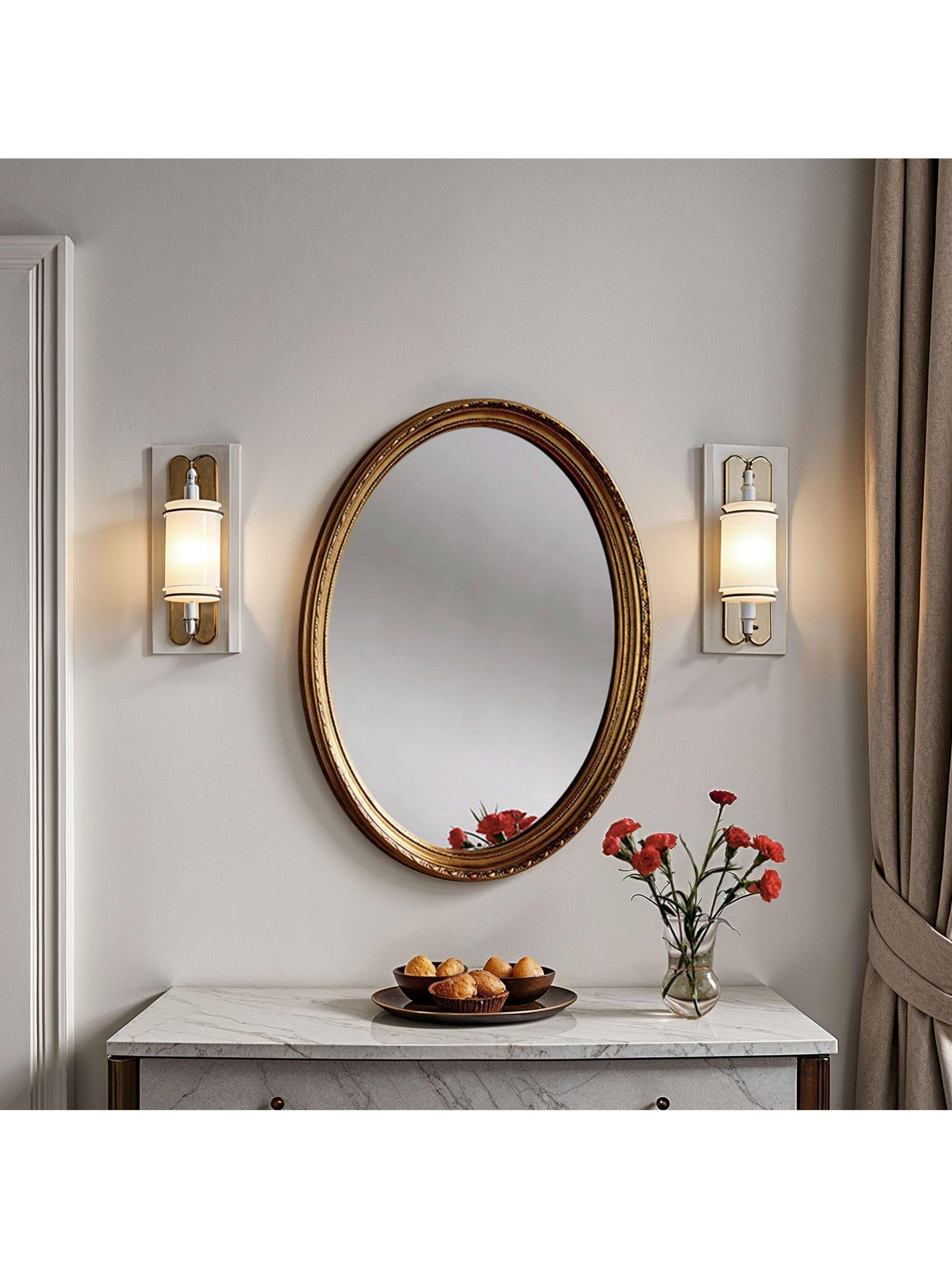 Yearn oval wall mirror 69x58cm gilt finish - British product