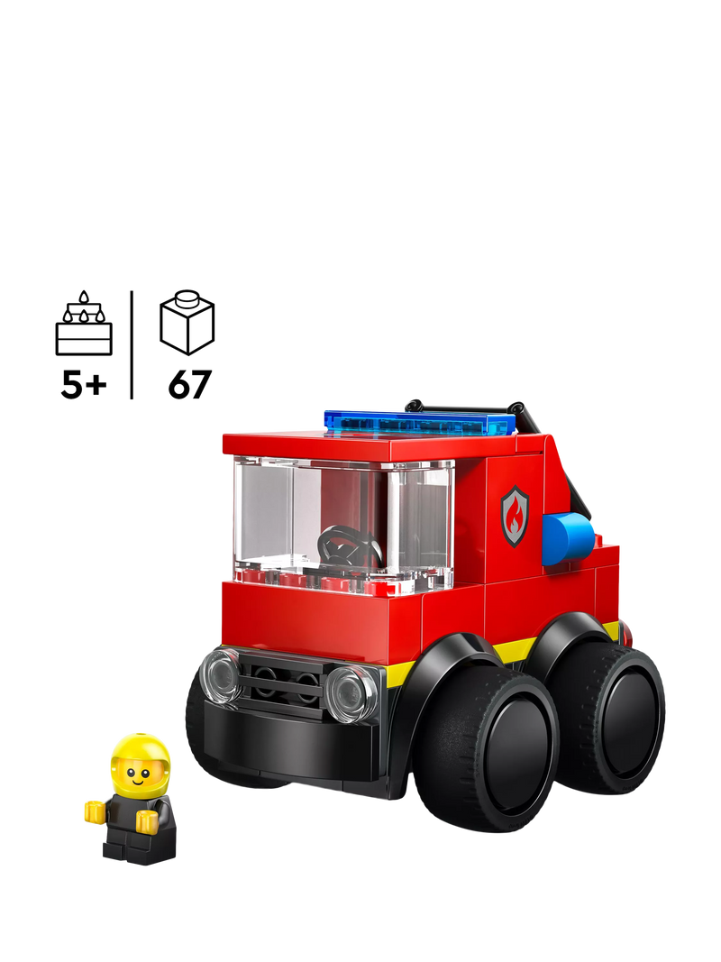 LEGO City fire engine mini building kit with rubber tyres (British brand)