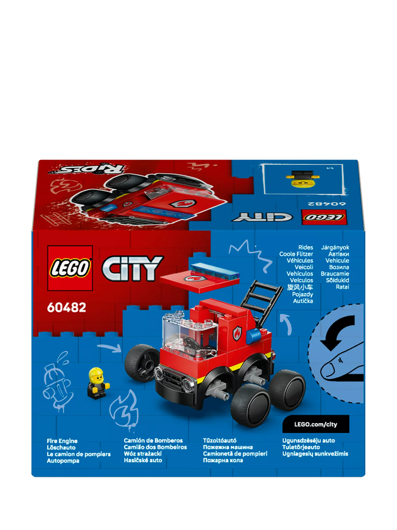 LEGO City fire engine mini building kit with rubber tyres (British brand)