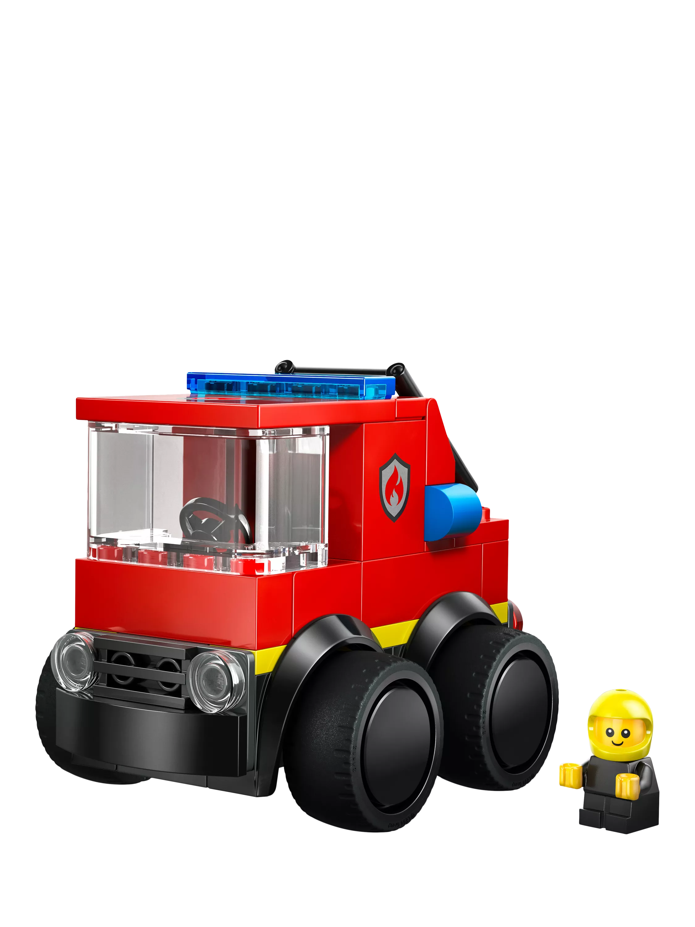 LEGO City fire engine mini building kit with rubber tyres (British brand)
