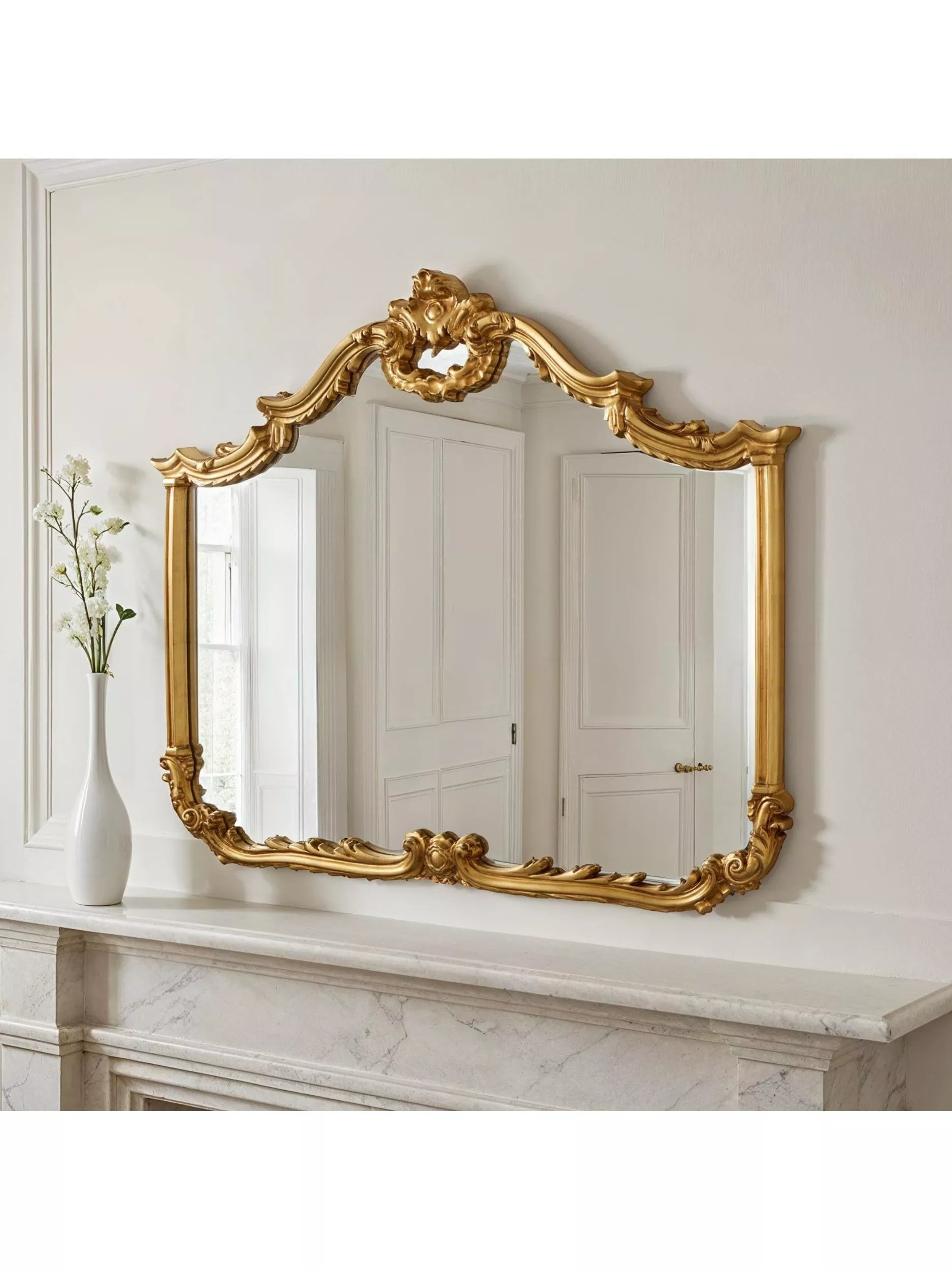 Yearn gilt overmantel wall mirror 104x122cm (British brand)