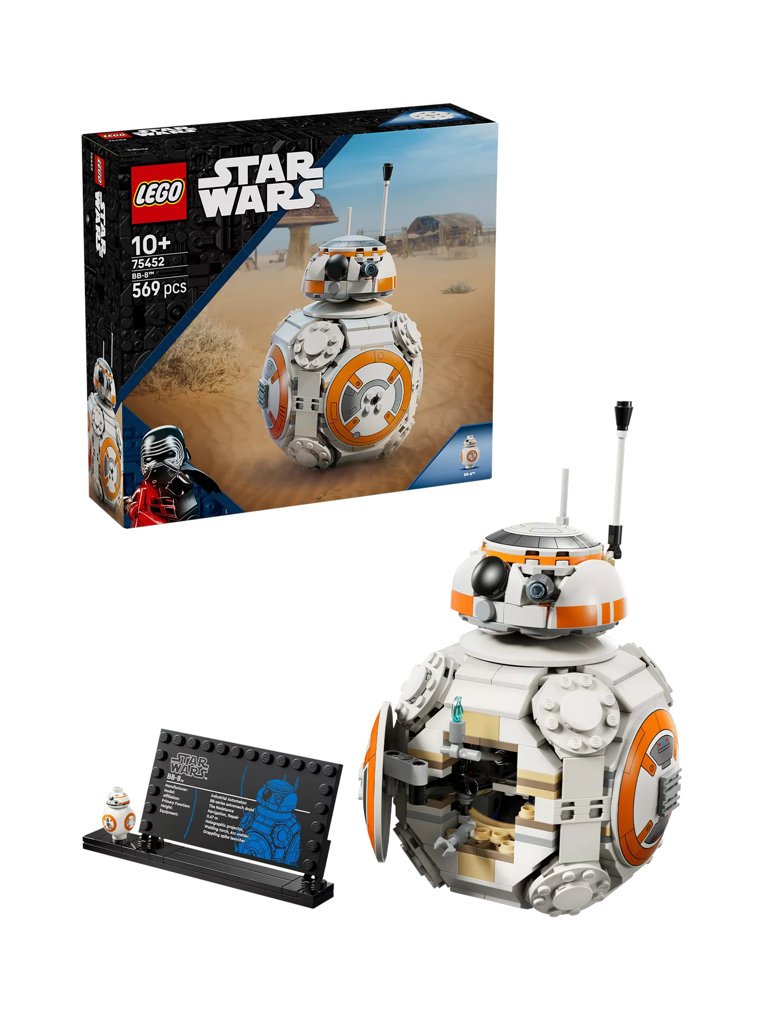 LEGO BB-8 Astromech Droid building set 569 pieces, imported from the UK