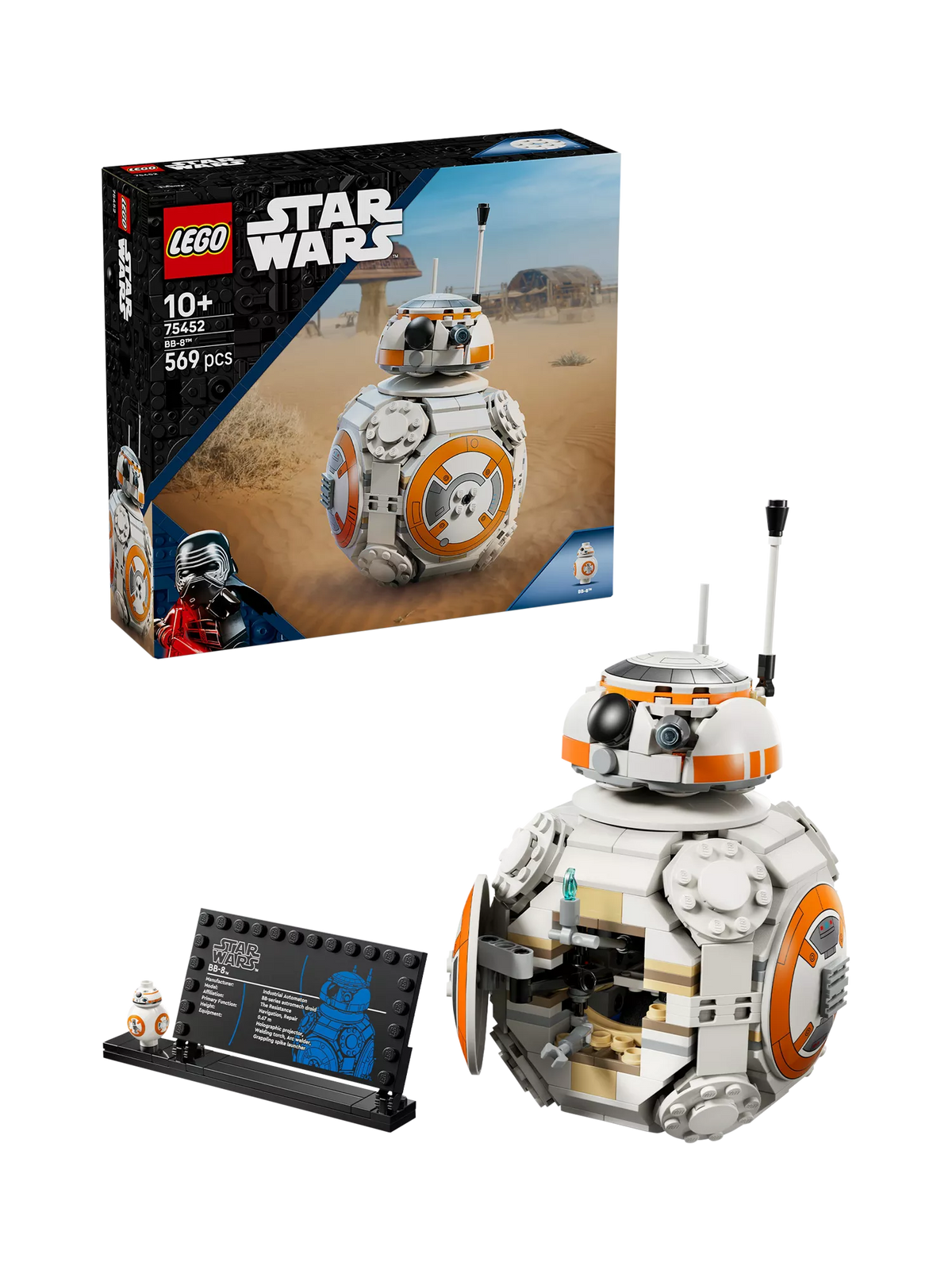LEGO BB-8 Astromech Droid building set 569 pieces, imported from the UK
