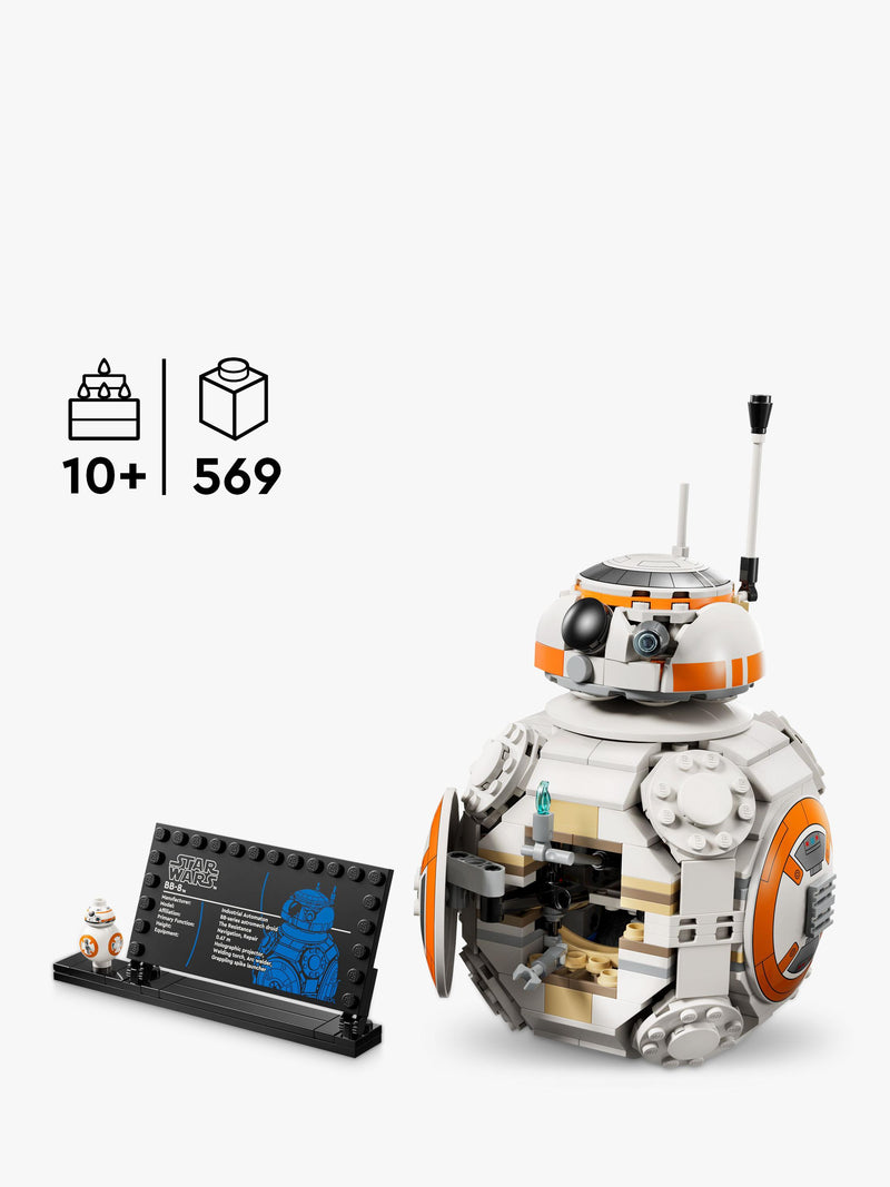 LEGO BB-8 Astromech Droid building set 569 pieces, imported from the UK