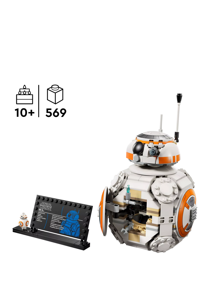 LEGO BB-8 Astromech Droid building set 569 pieces, imported from the UK