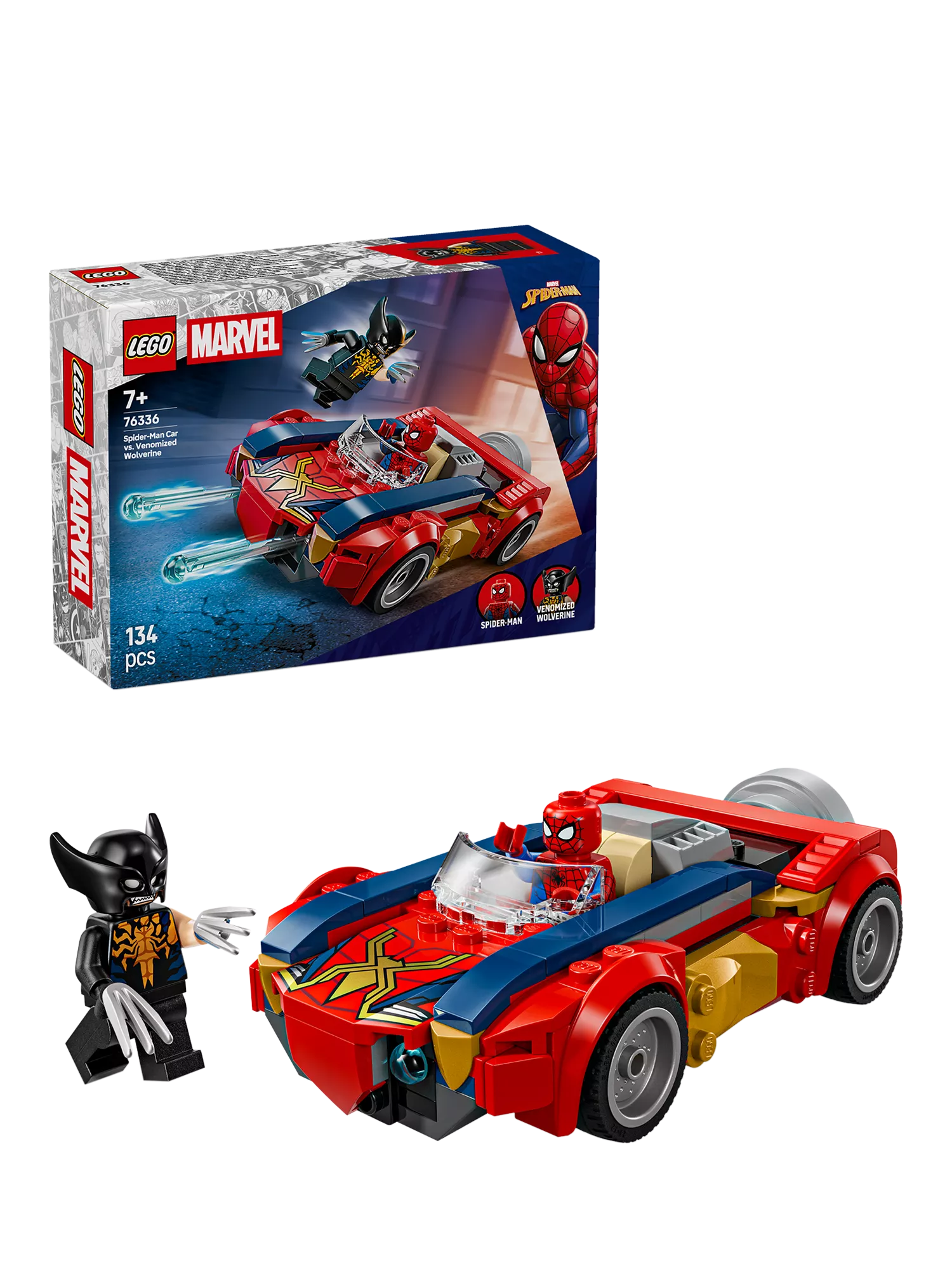 LEGO Marvel Spider-Man Car building set Venomized Wolverine 134 pieces, UK version