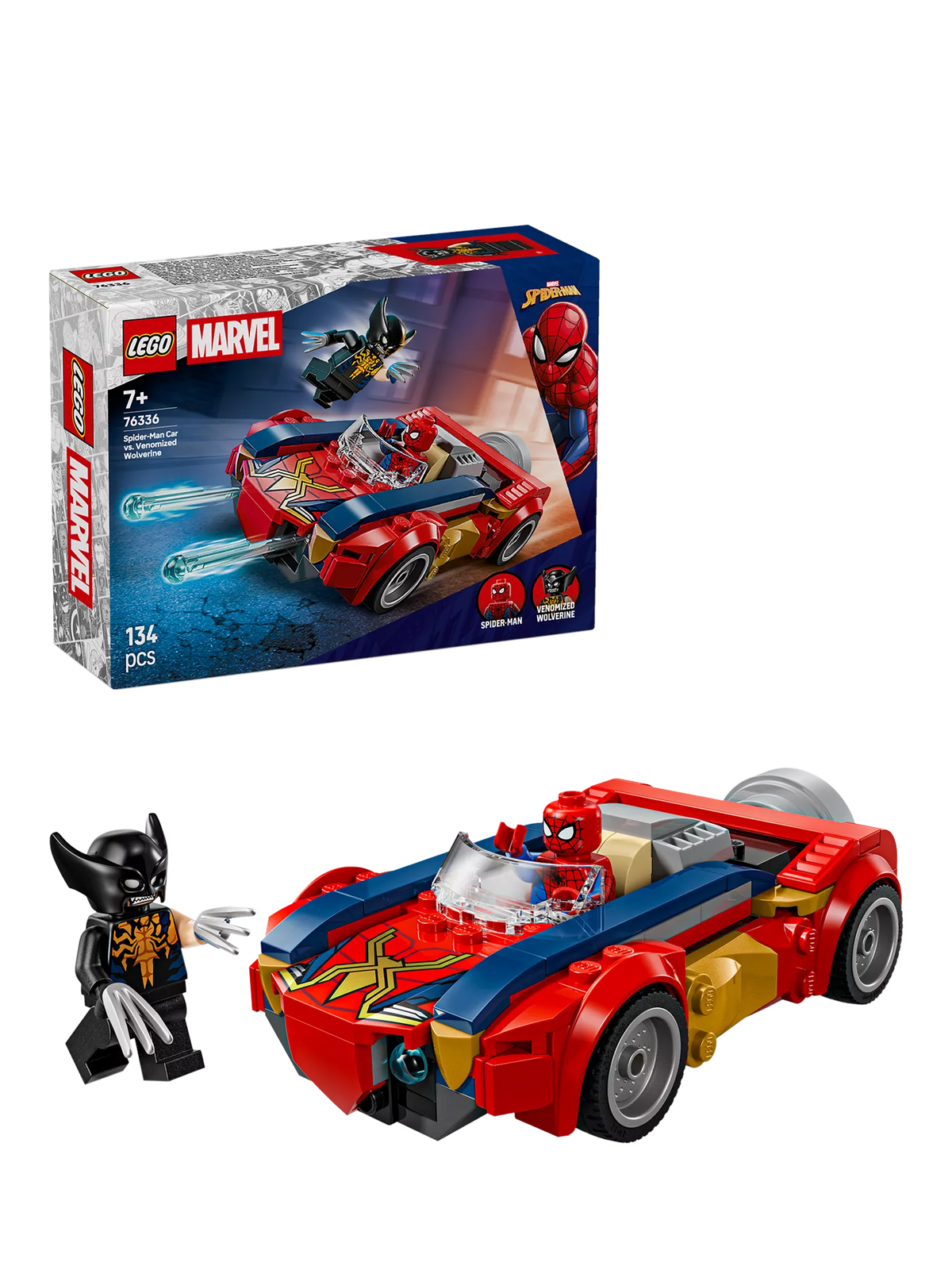LEGO Marvel Spider-Man Car building set Venomized Wolverine 134 pieces, UK version