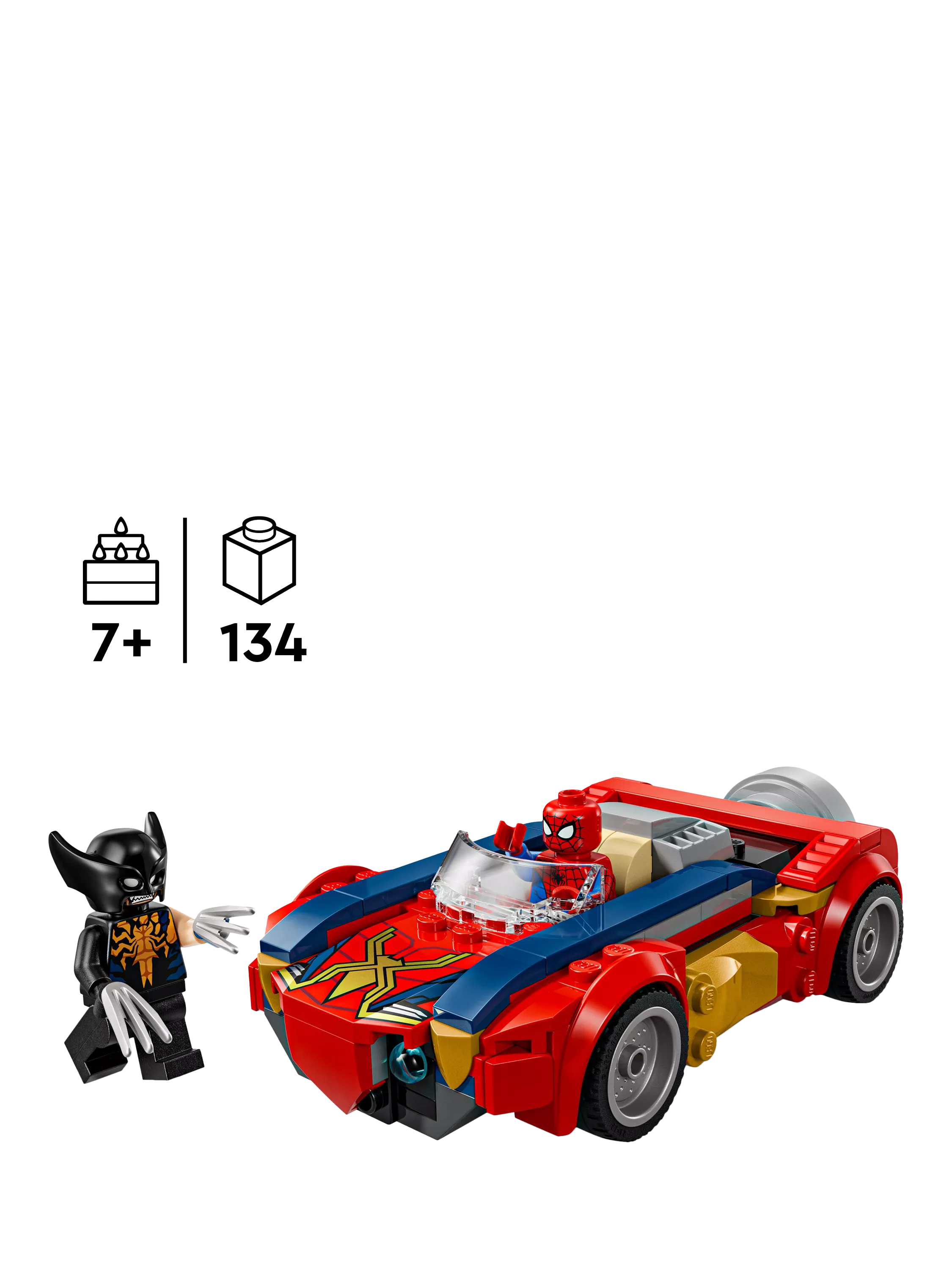 LEGO Marvel Spider-Man Car building set Venomized Wolverine 134 pieces, UK version