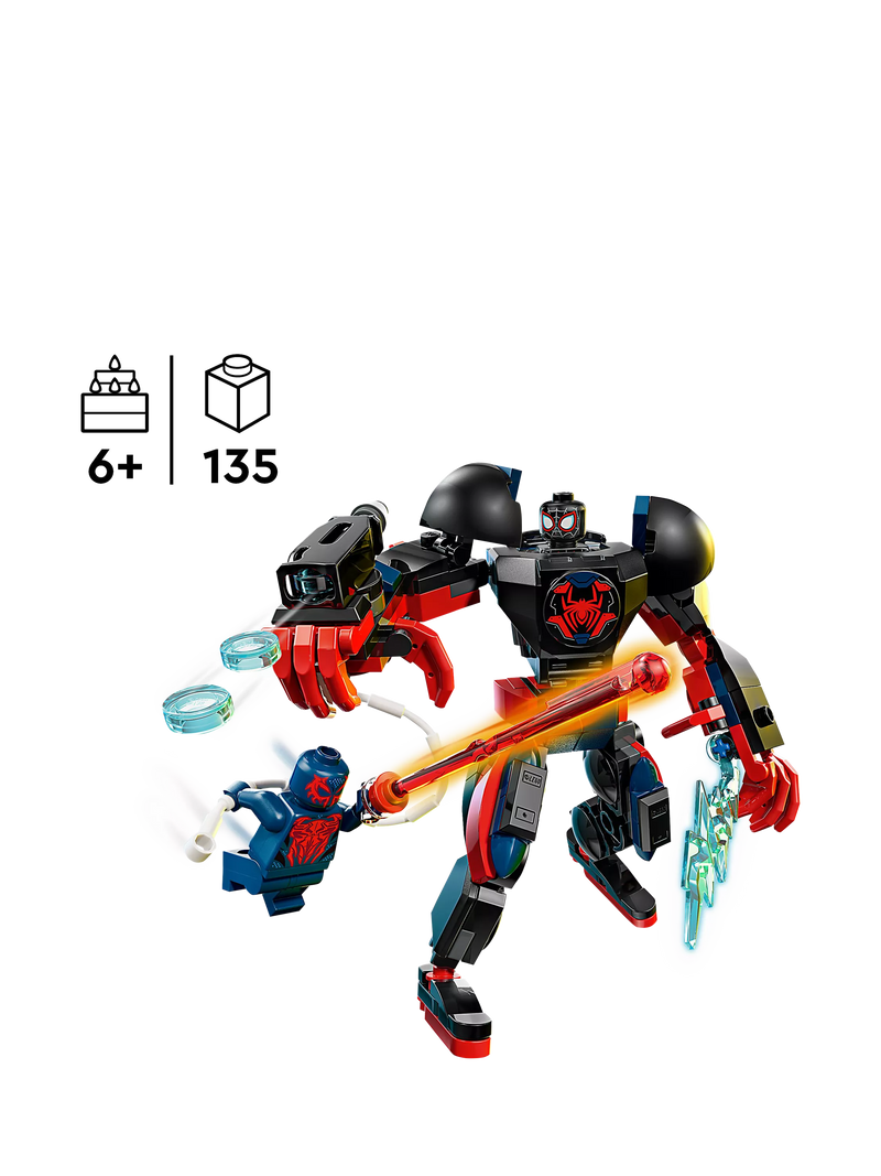 LEGO Miles Morales Mech vs Spider-Man 2099, imported from the UK