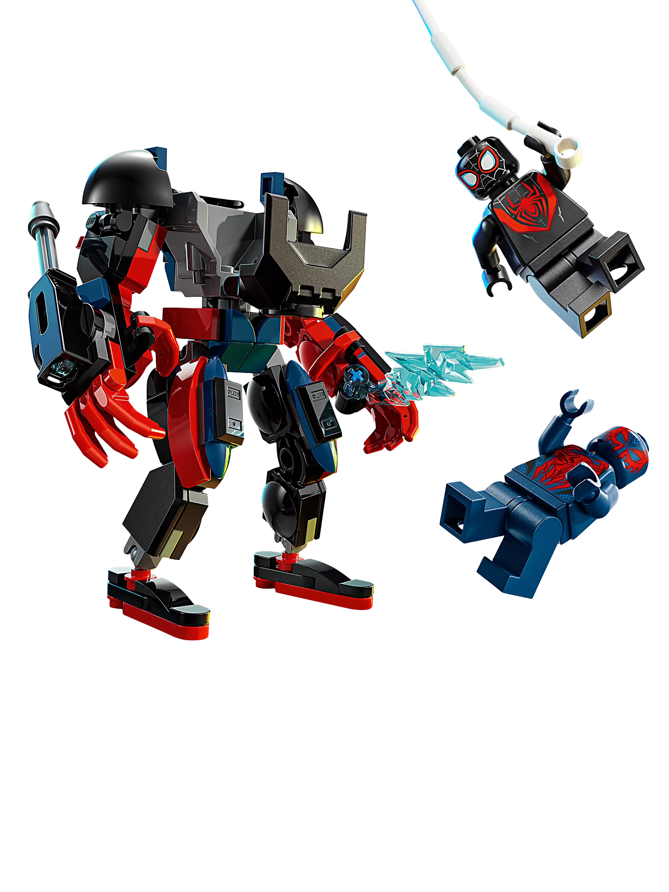 LEGO Miles Morales Mech vs Spider-Man 2099, imported from the UK