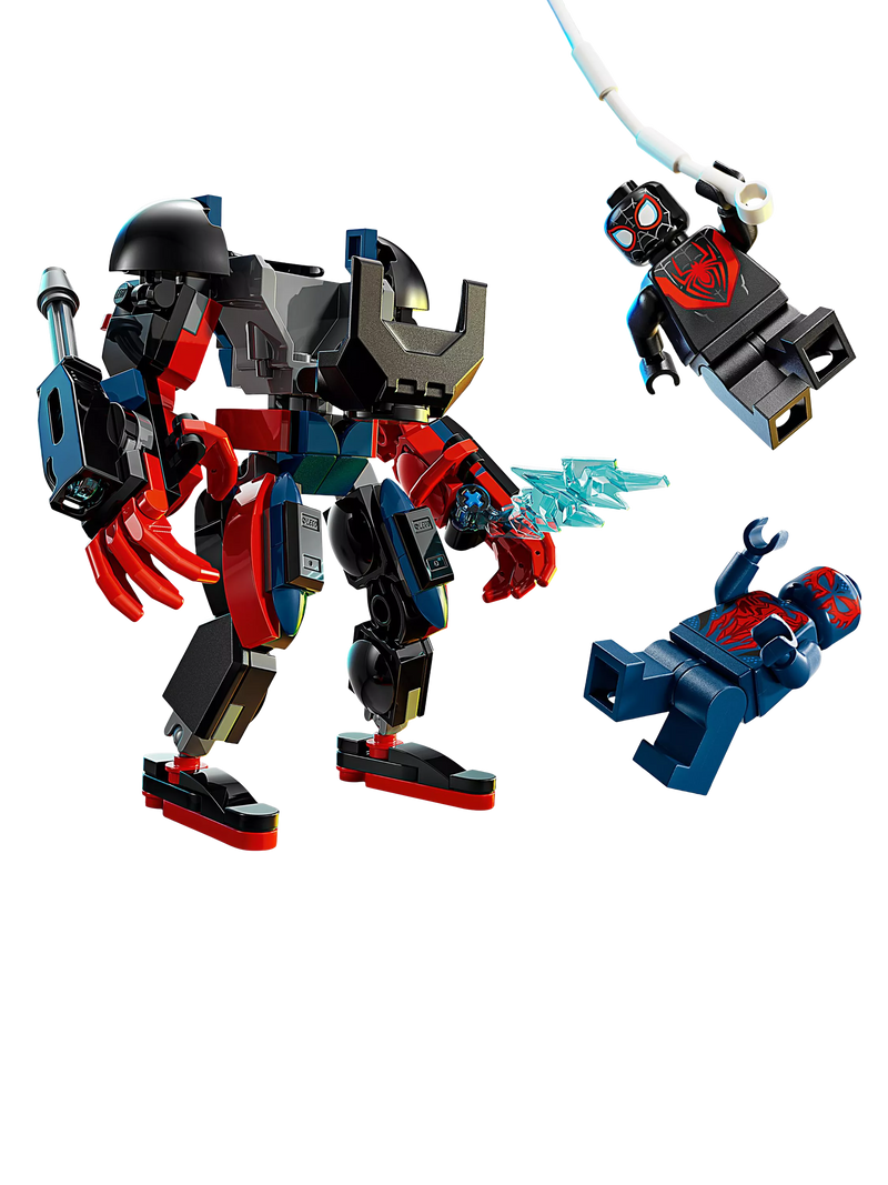 LEGO Miles Morales Mech vs Spider-Man 2099, imported from the UK