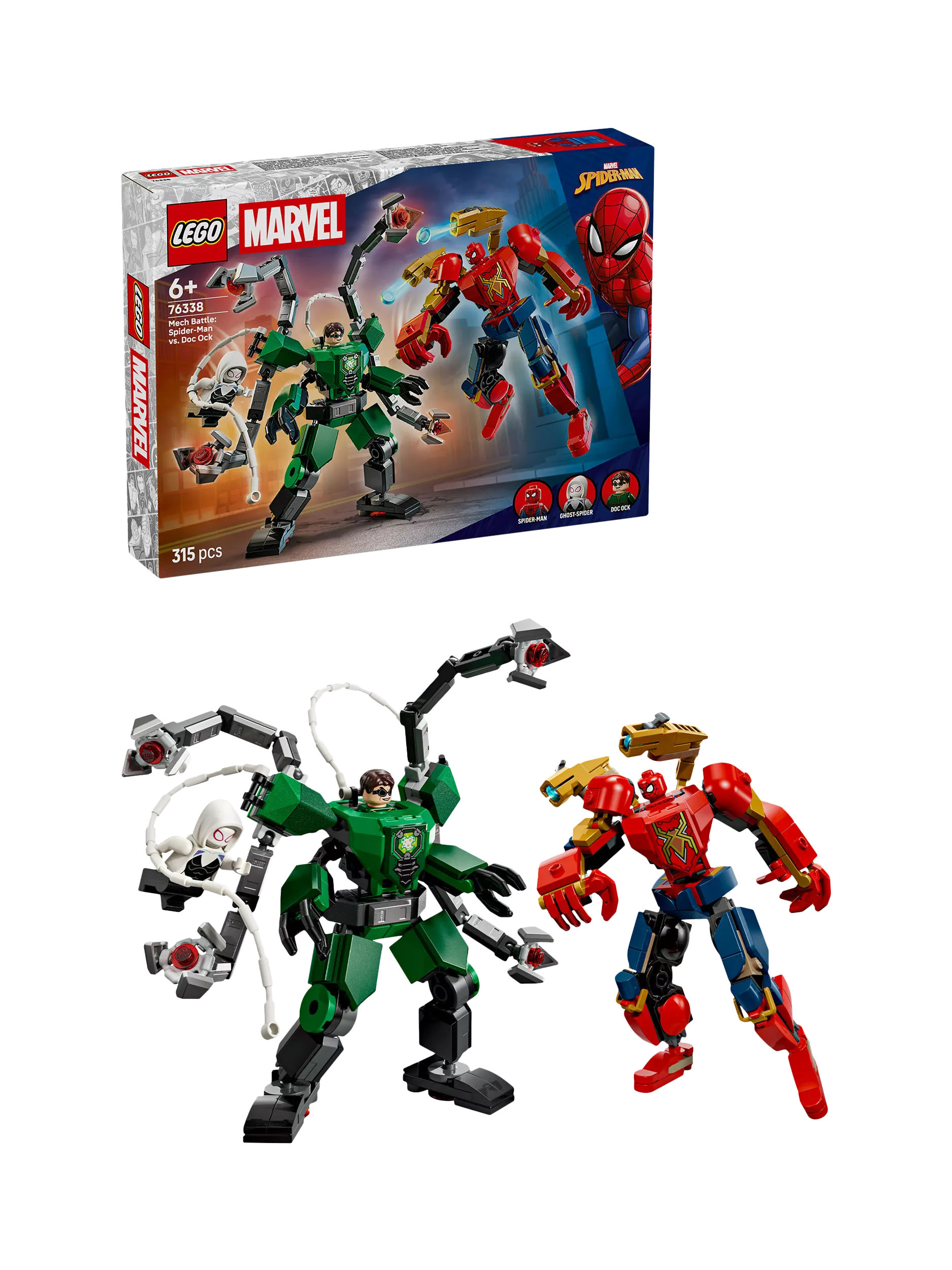 LEGO Marvel Spider-Man vs Doc Ock mech set 315 pieces - British product