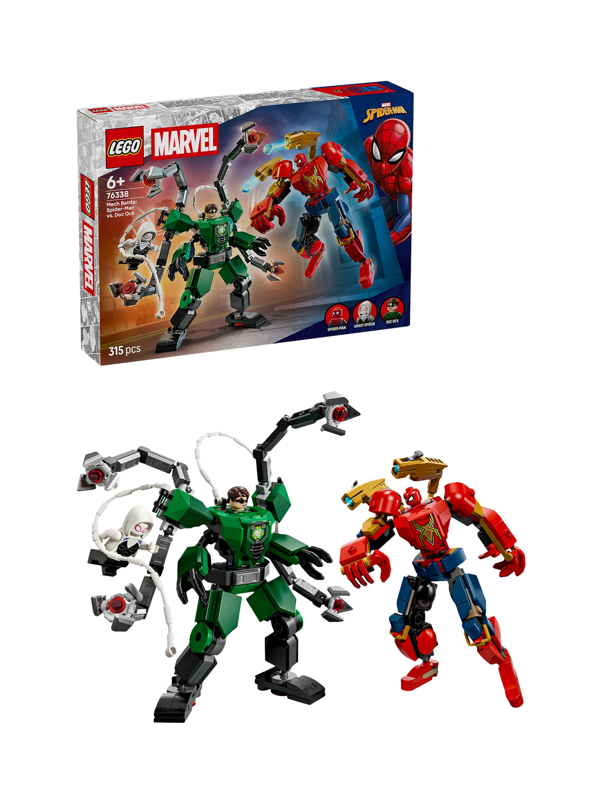 LEGO Marvel Spider-Man vs Doc Ock mech set 315 pieces - British product