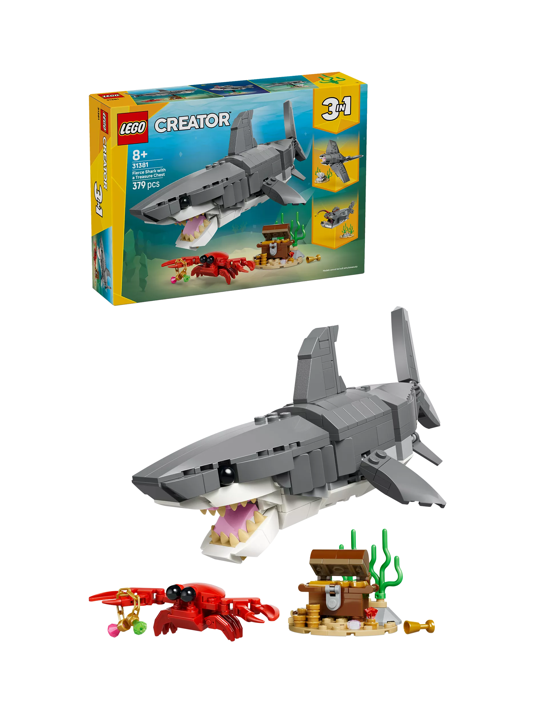 LEGO Creator 3-in-1 fierce shark building set (British brand)