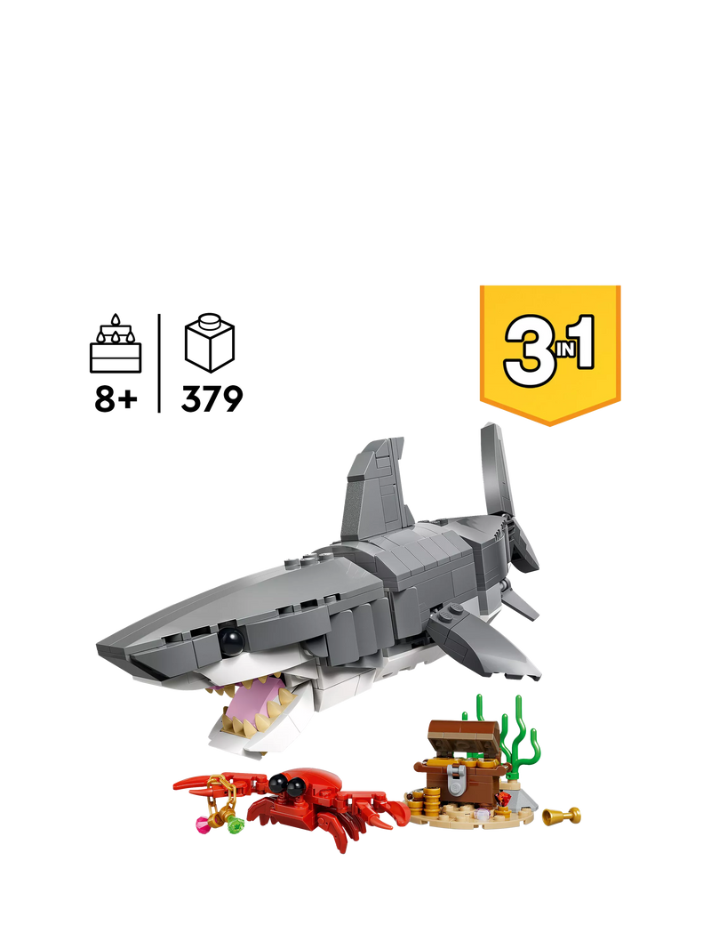 LEGO Creator 3-in-1 fierce shark building set (British brand)