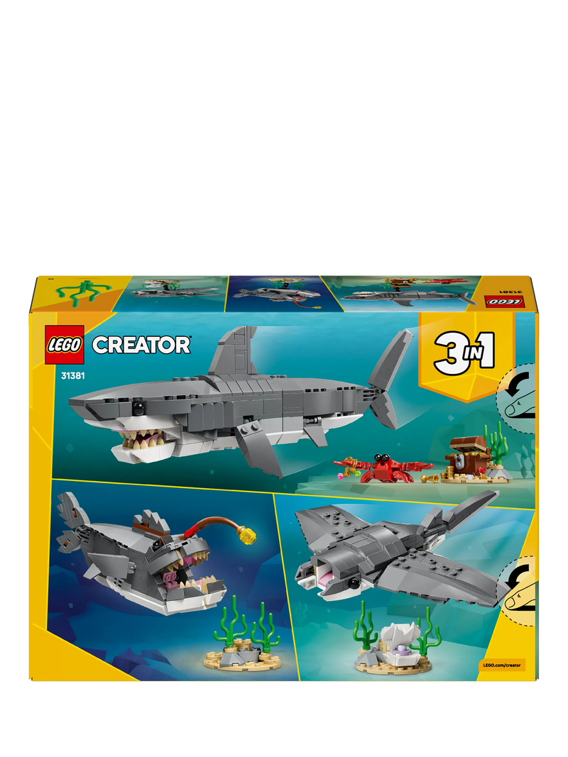 LEGO Creator 3-in-1 fierce shark building set (British brand)