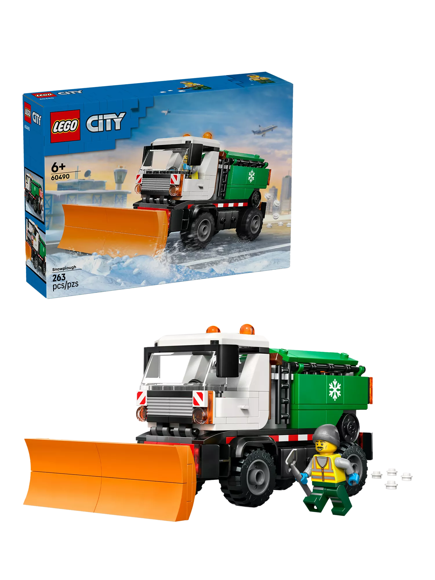 LEGO City snowplough truck toy 263 pieces, imported from the UK