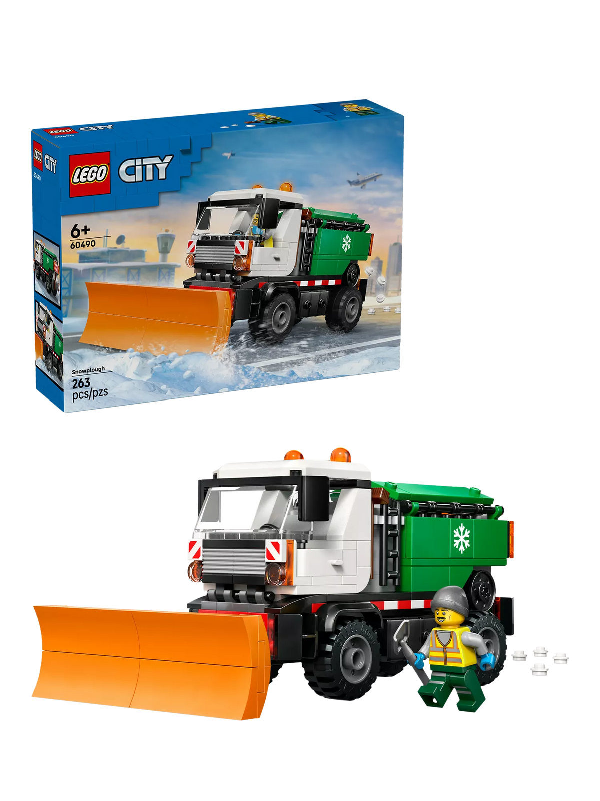 LEGO City snowplough truck toy 263 pieces, imported from the UK