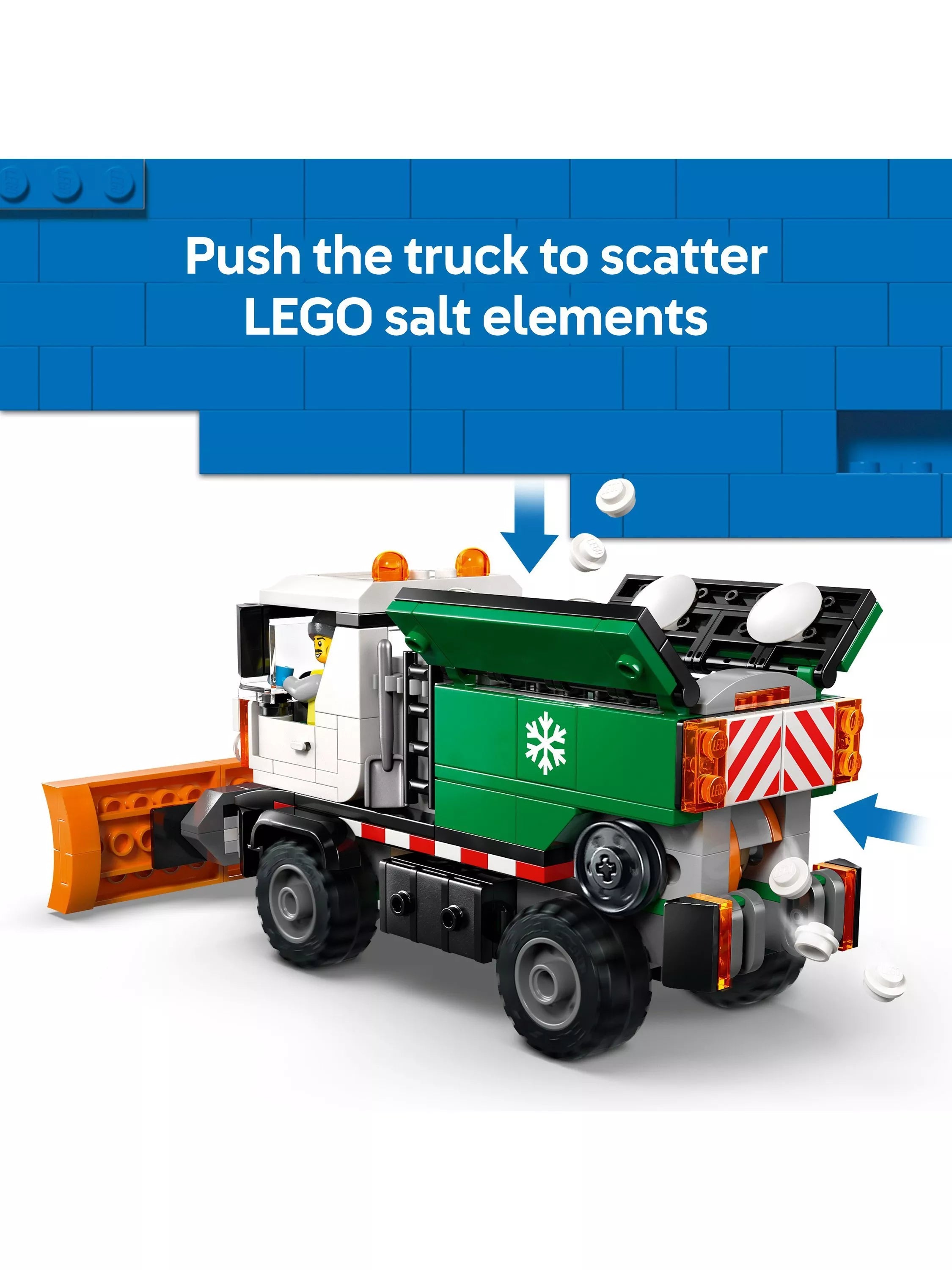 LEGO City snowplough truck toy 263 pieces, imported from the UK
