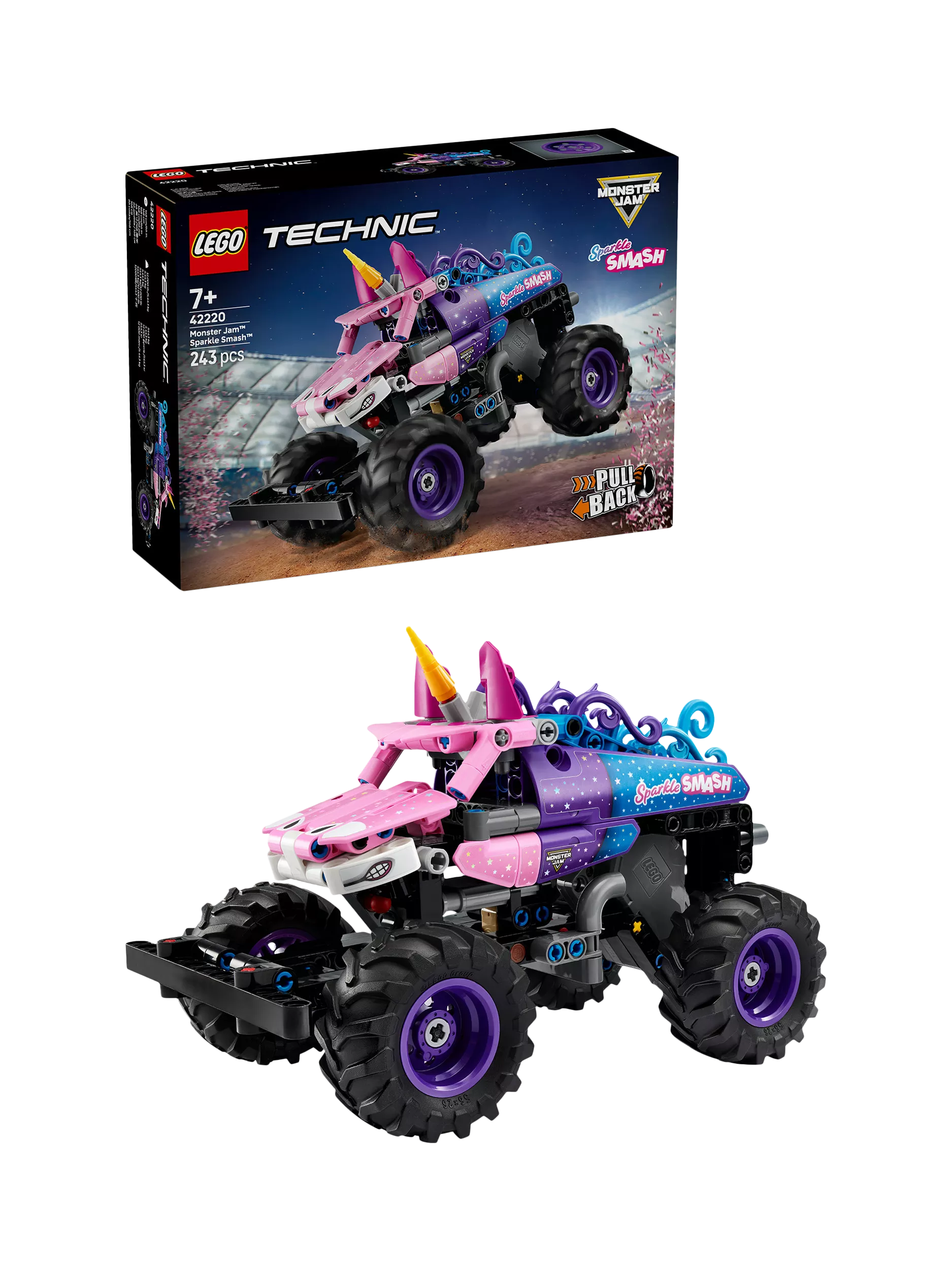 LEGO Technic Monster Jam Sparkle Smash building set 243 pieces, UK version