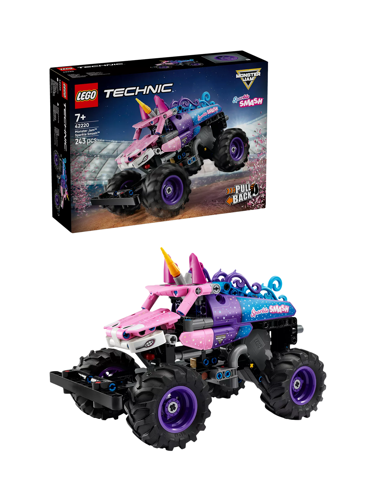LEGO Technic Monster Jam Sparkle Smash building set 243 pieces, UK version
