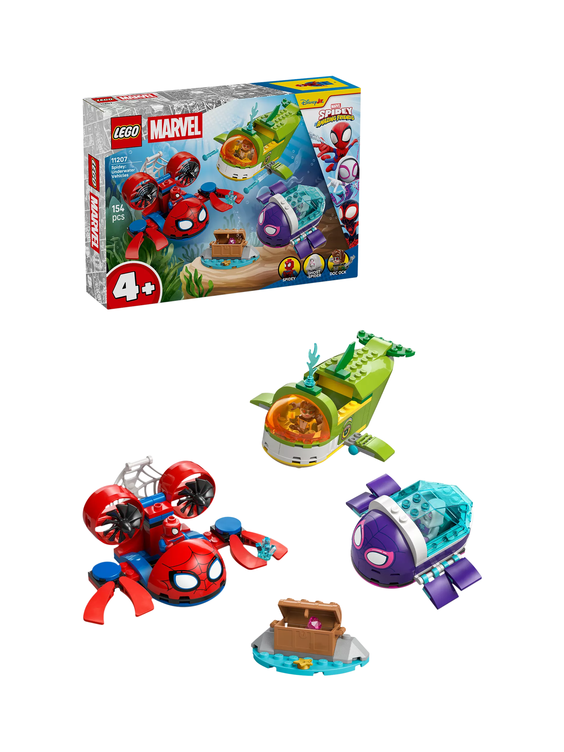 LEGO Marvel Spidey Underwater Vehicles building set 154 pieces (British brand)