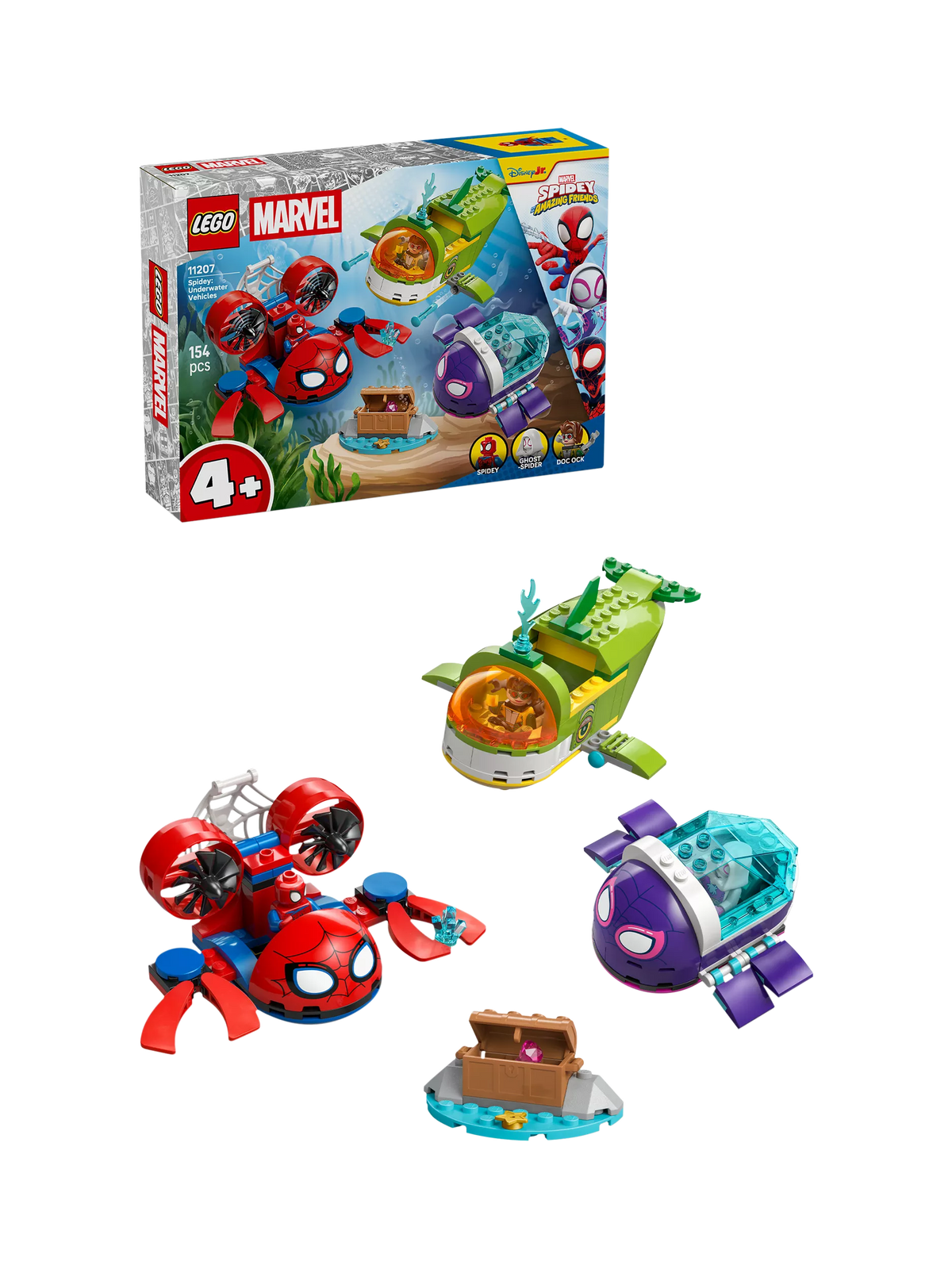 LEGO Marvel Spidey Underwater Vehicles building set 154 pieces (British brand)