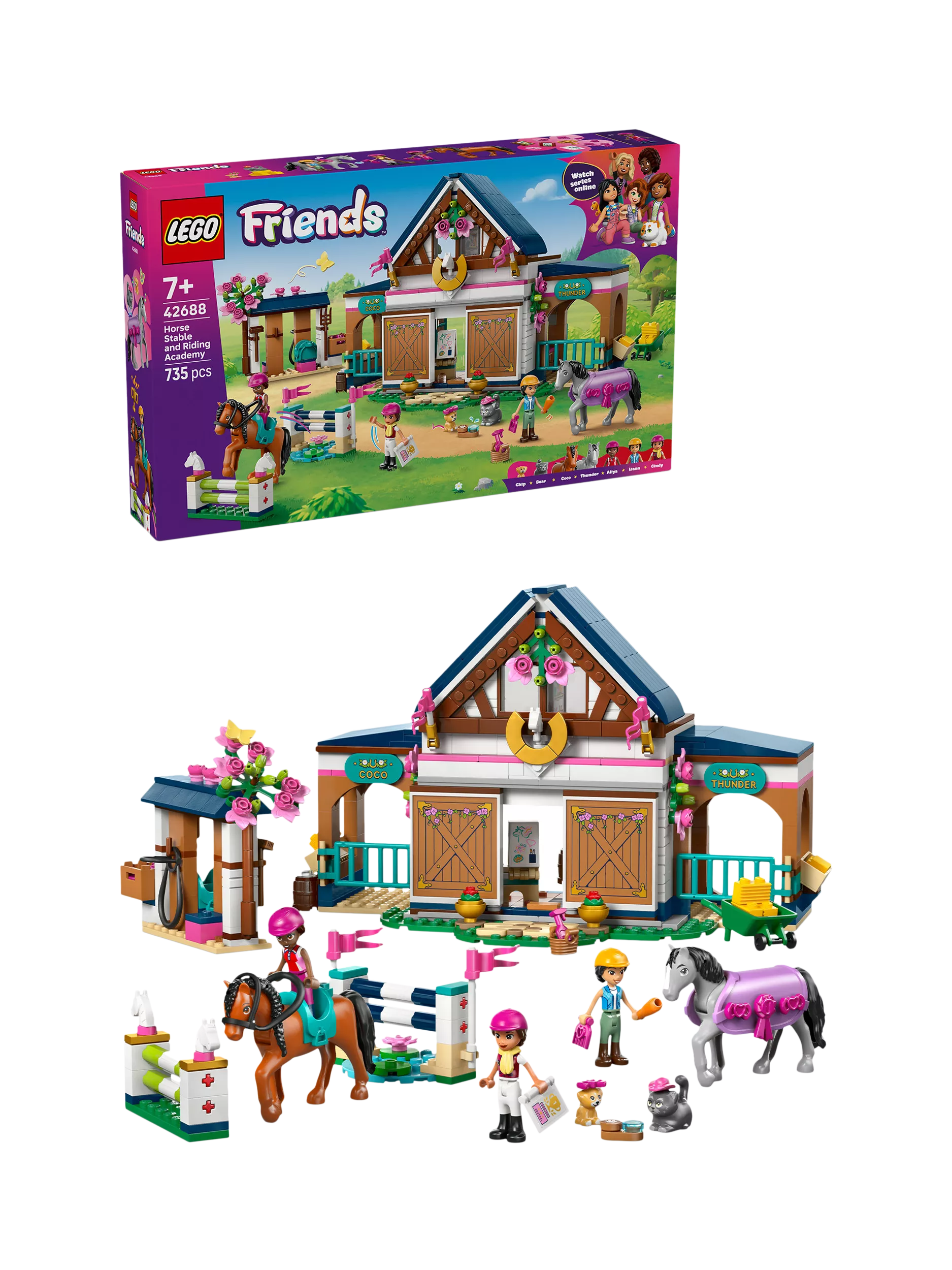 LEGO Friends Horse Stable and Riding Academy 735 piece set (British brand)