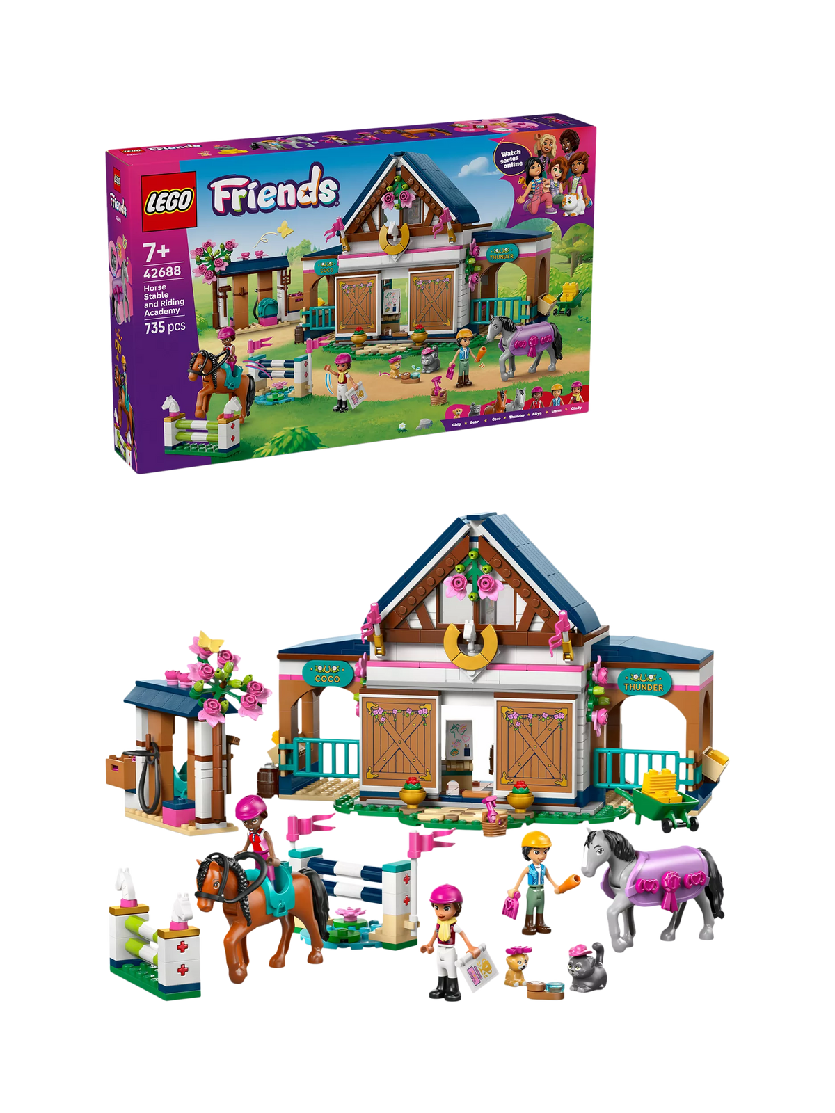 LEGO Friends Horse Stable and Riding Academy 735 piece set (British brand)