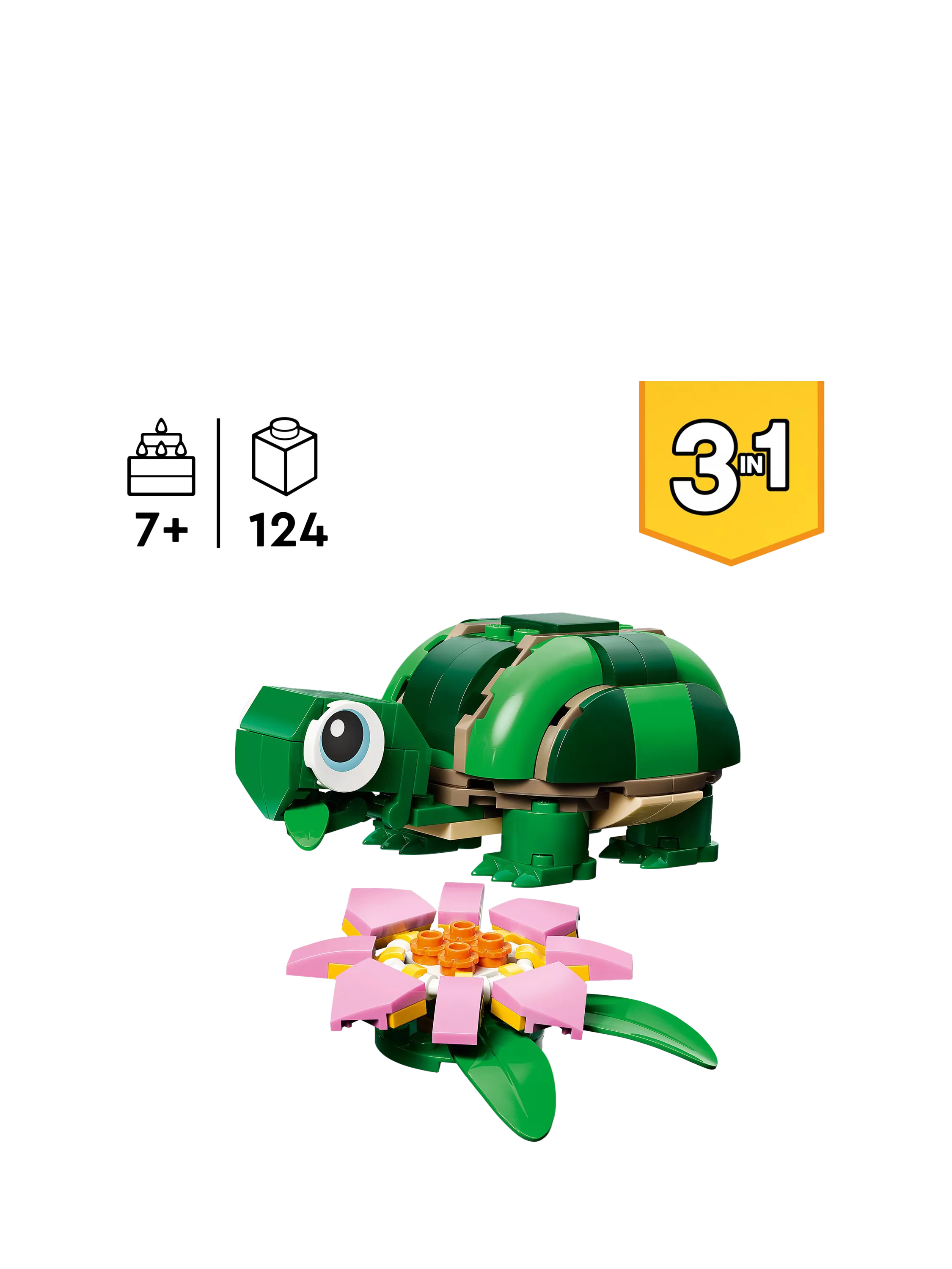 LEGO Creator 3-in-1 turtle building toy (British brand)