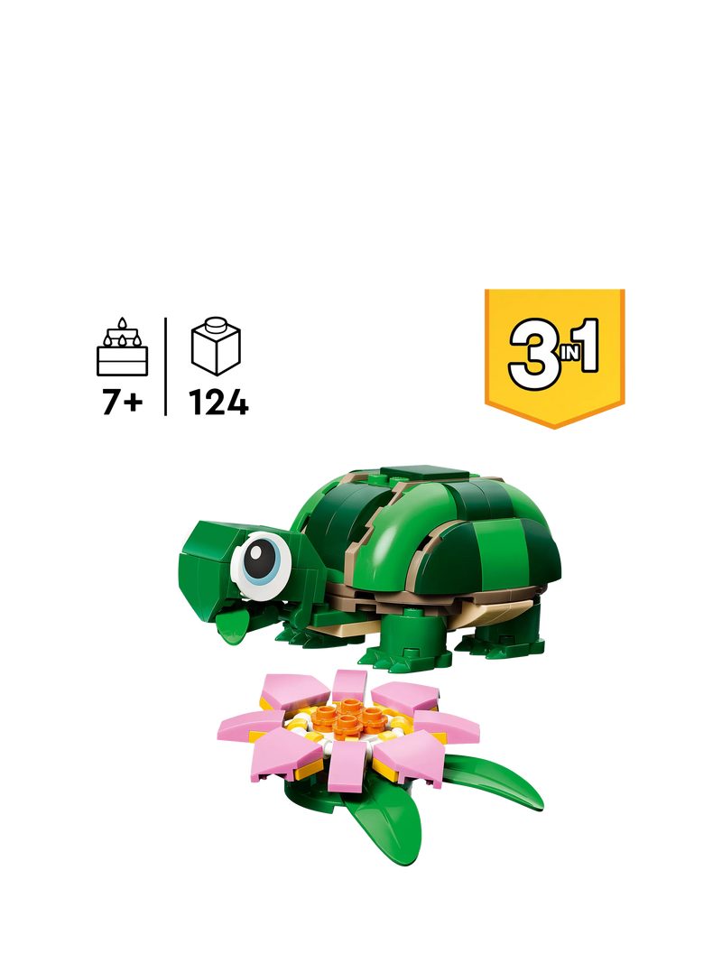 LEGO Creator 3-in-1 turtle building toy (British brand)