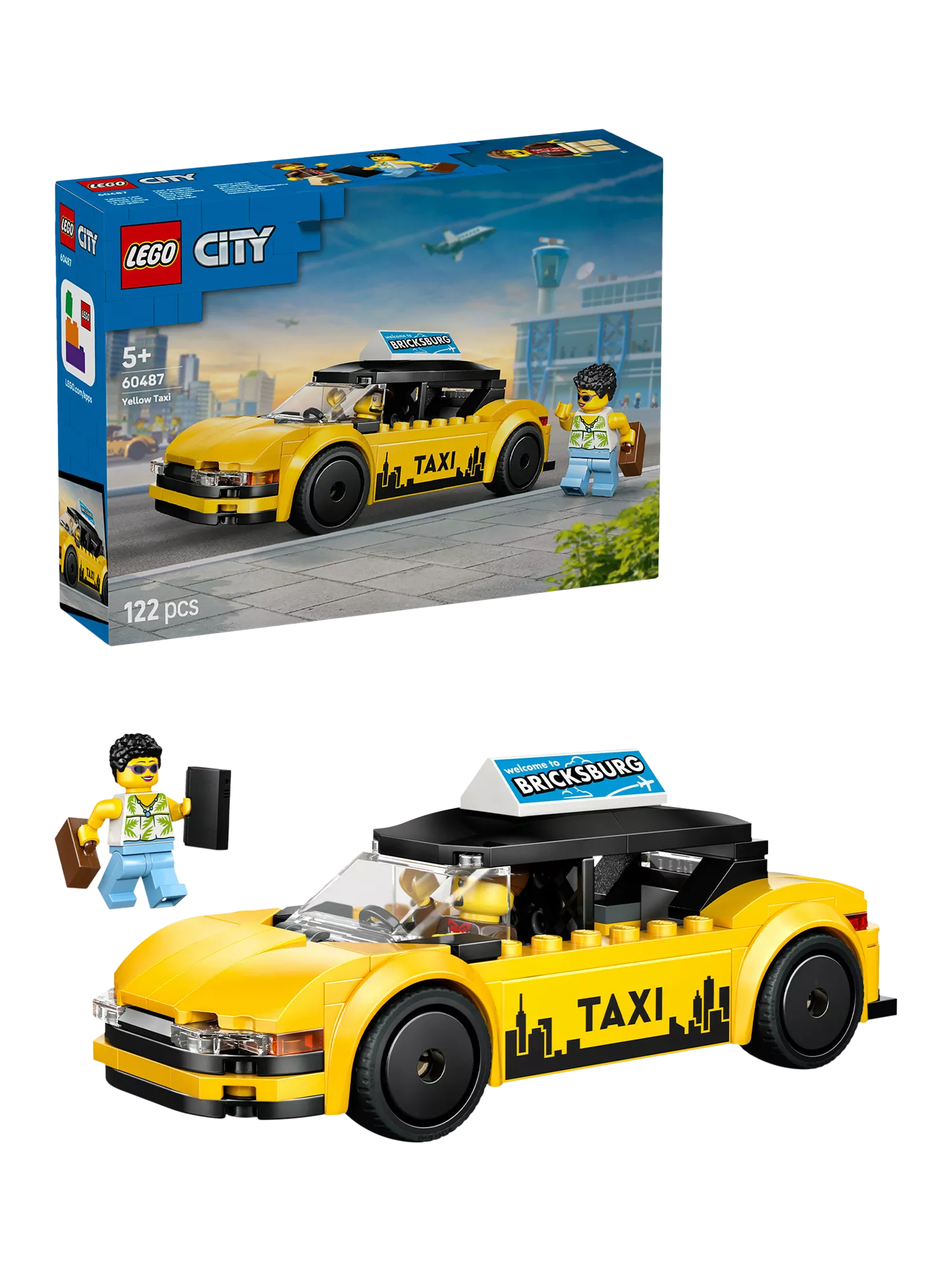 LEGO City Yellow Taxi model car 122 pieces - British product