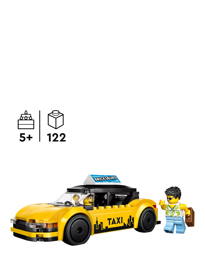 LEGO City Yellow Taxi model car 122 pieces - British product