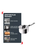Tefal Emotion Plus stainless steel saucepan, imported from the UK